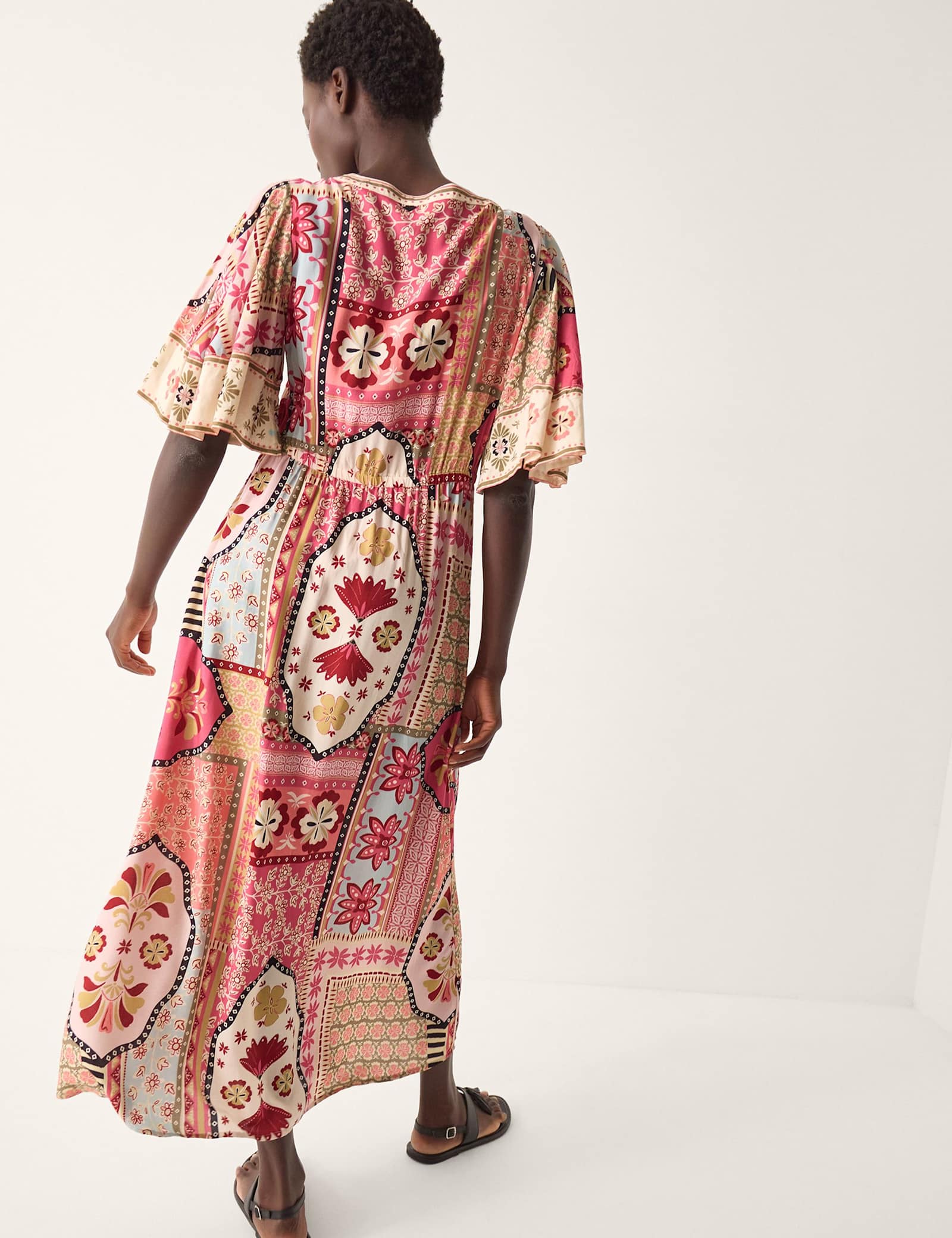 Printed V-Neck Maxi Beach Dress - image 5