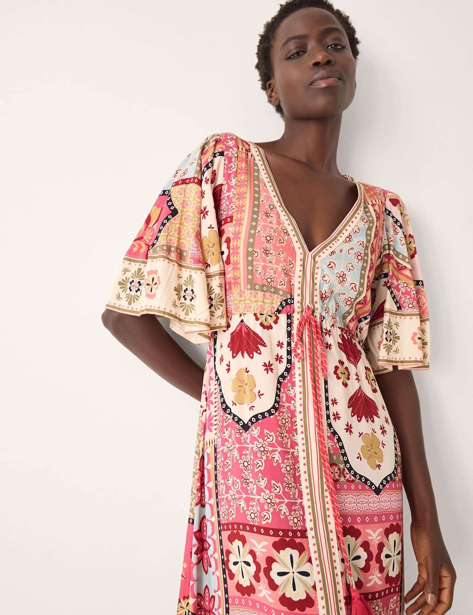 Printed V-Neck Maxi Beach Dress - image 3