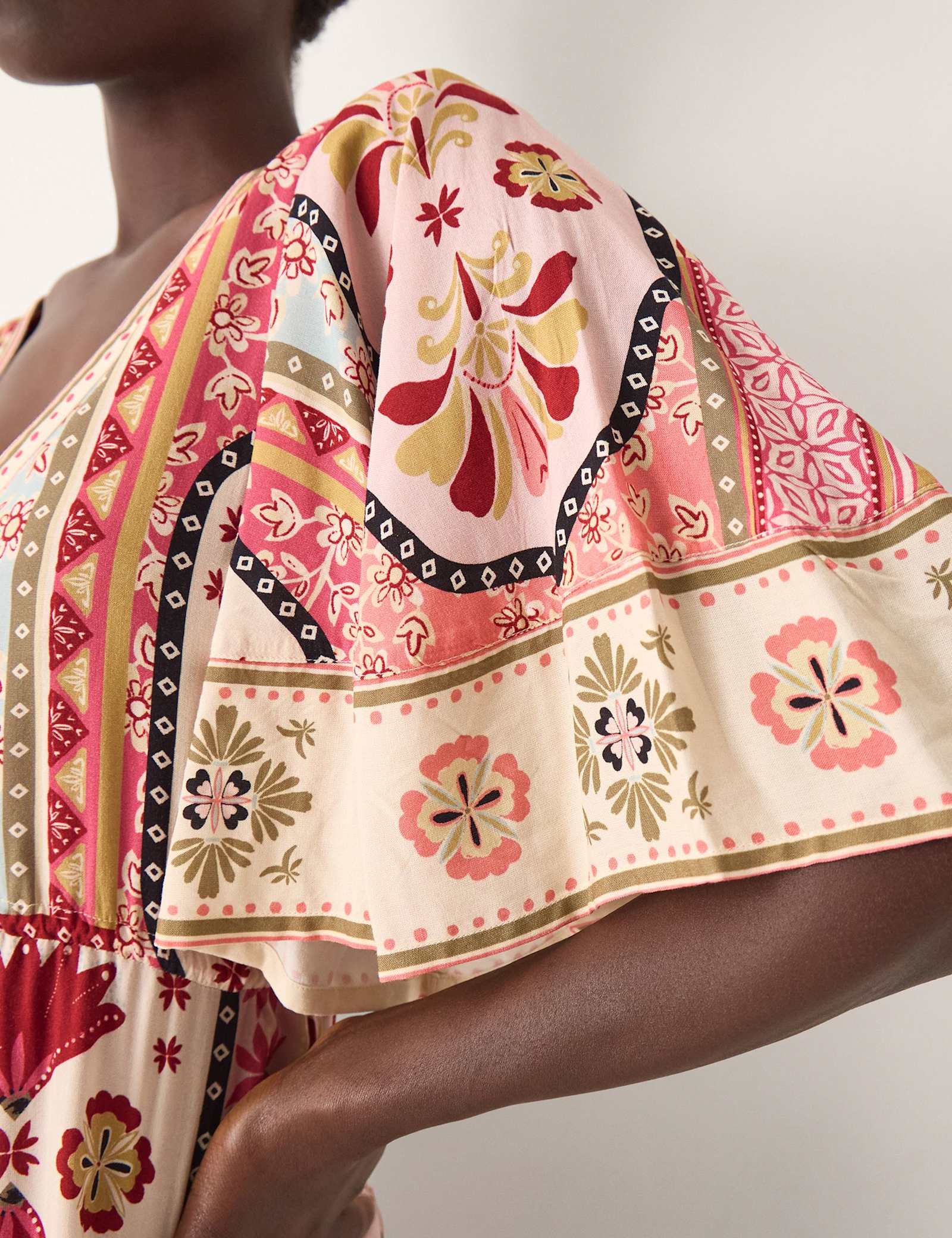Printed V-Neck Maxi Beach Dress - image 2