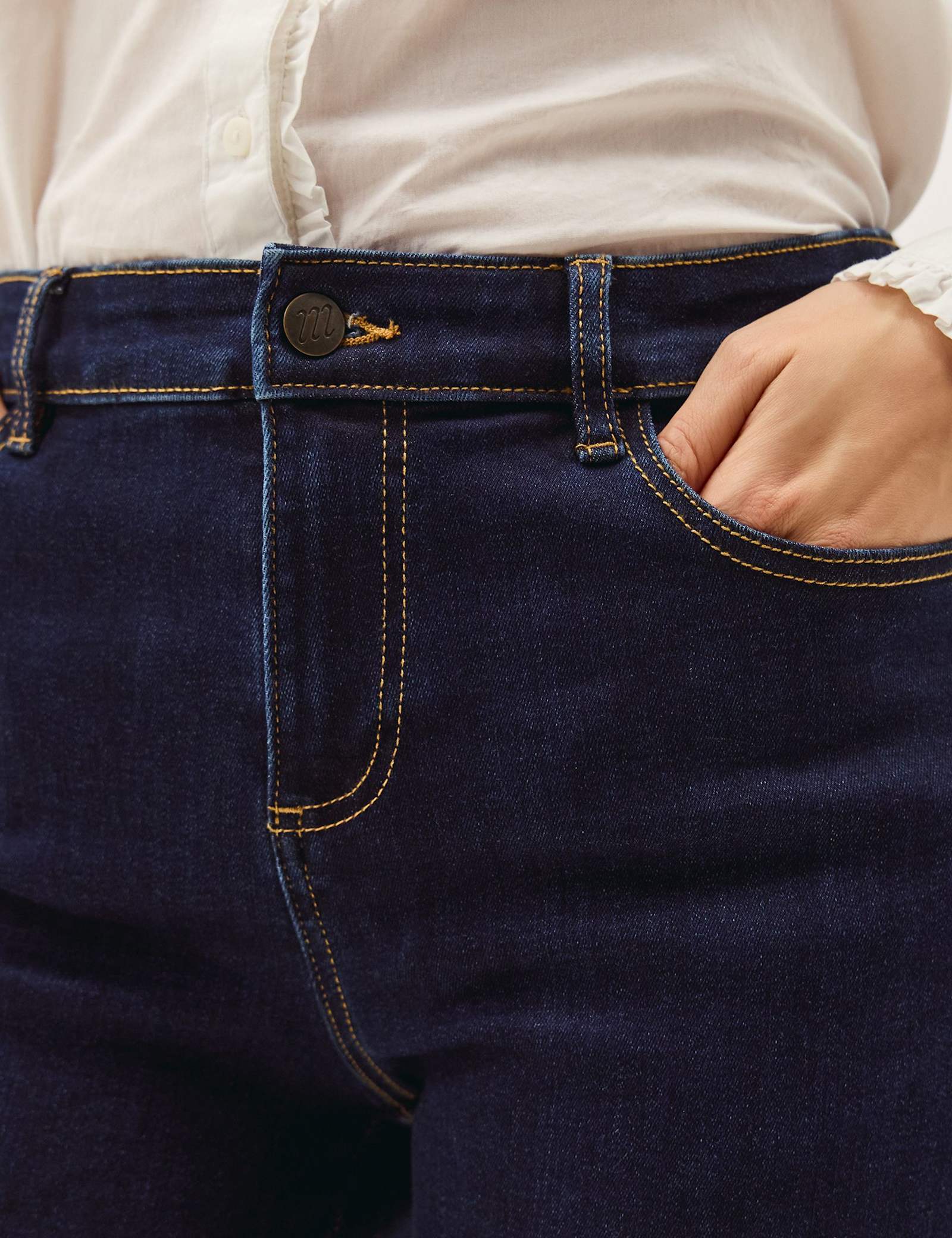 Mid Rise Skinny Straight Leg Cropped Jeans - image 3