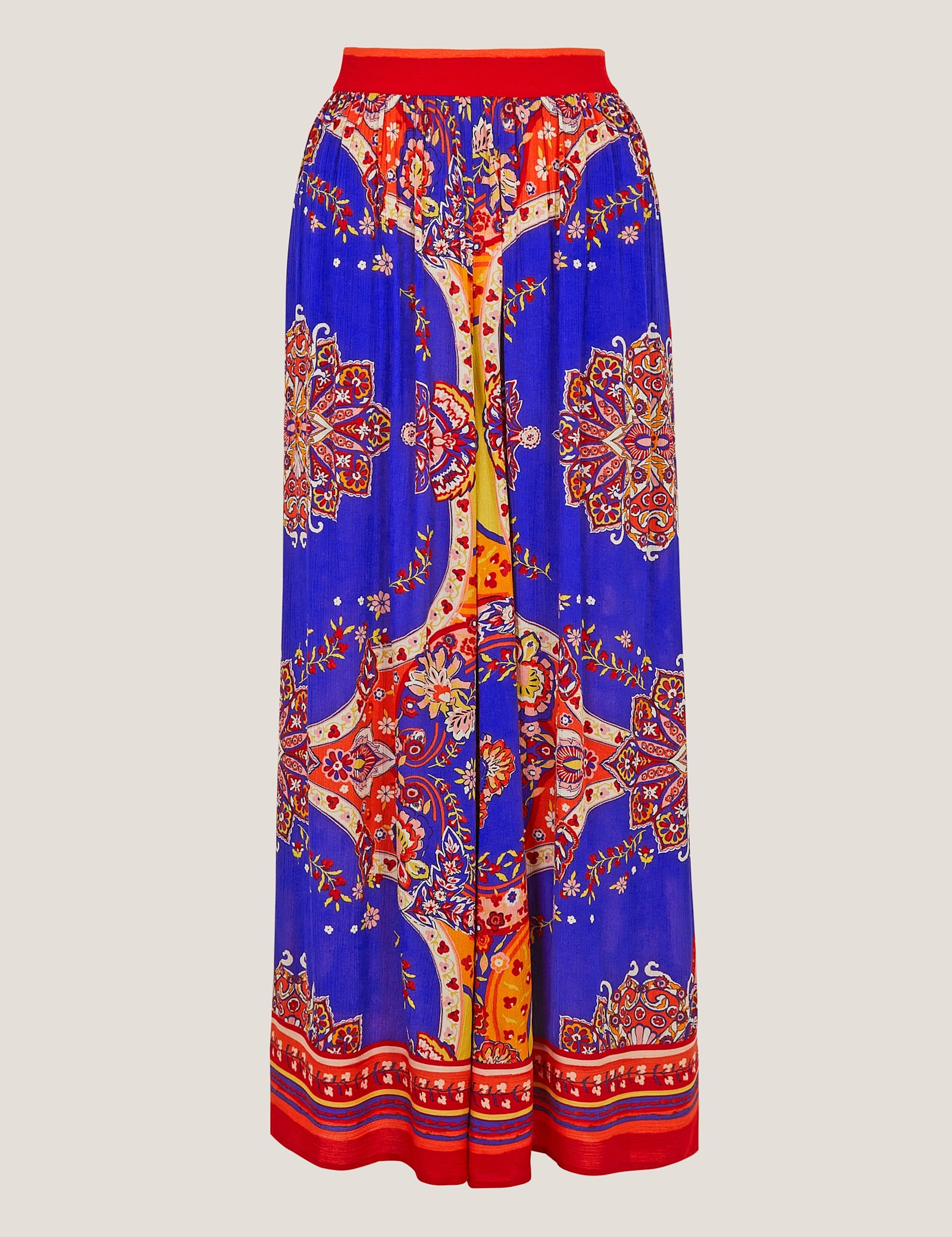Printed Pull On Wide Leg Trousers - image 1