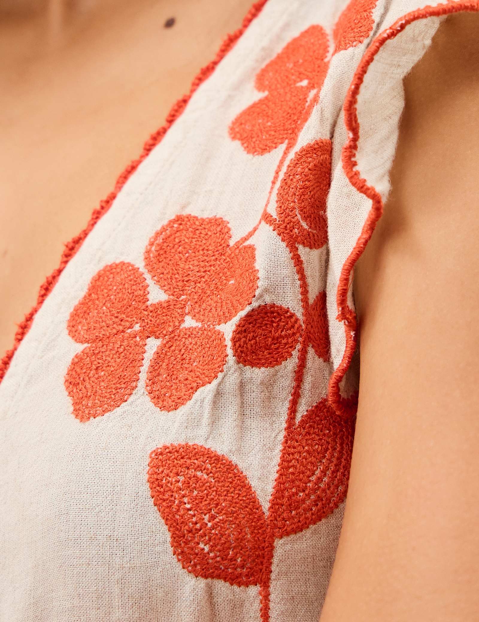 Embroidered V-Neck Blouse - image 4