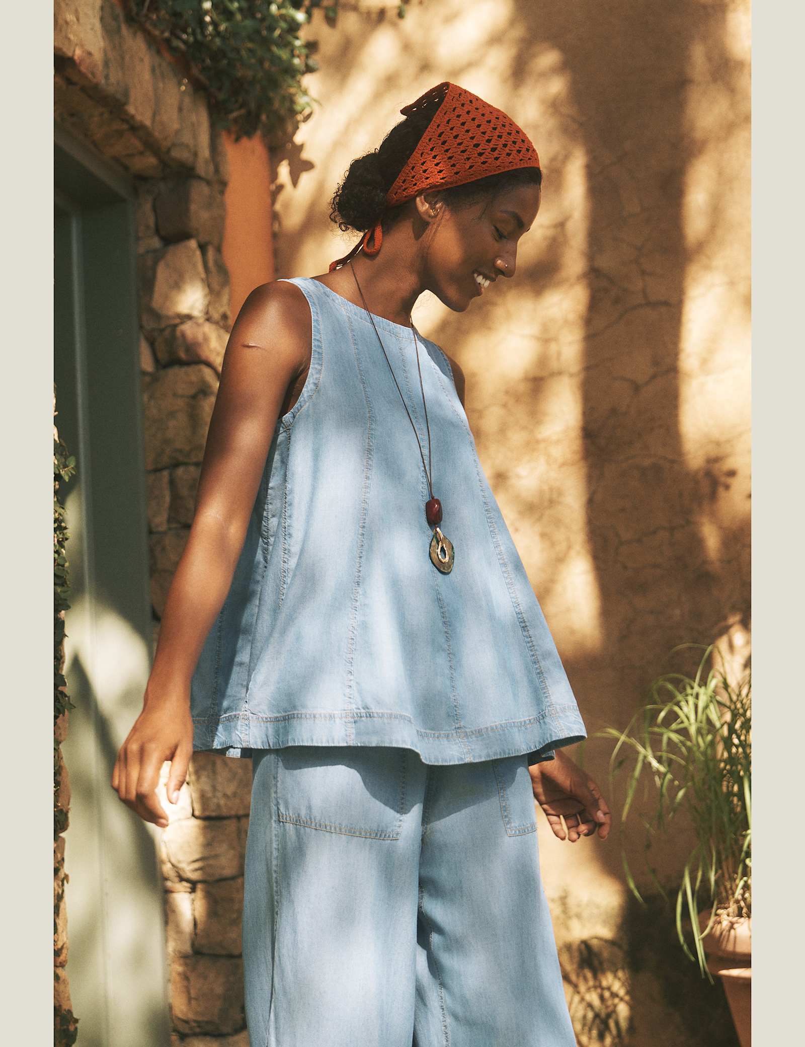 Lyocell Denim Tank Top - image 2