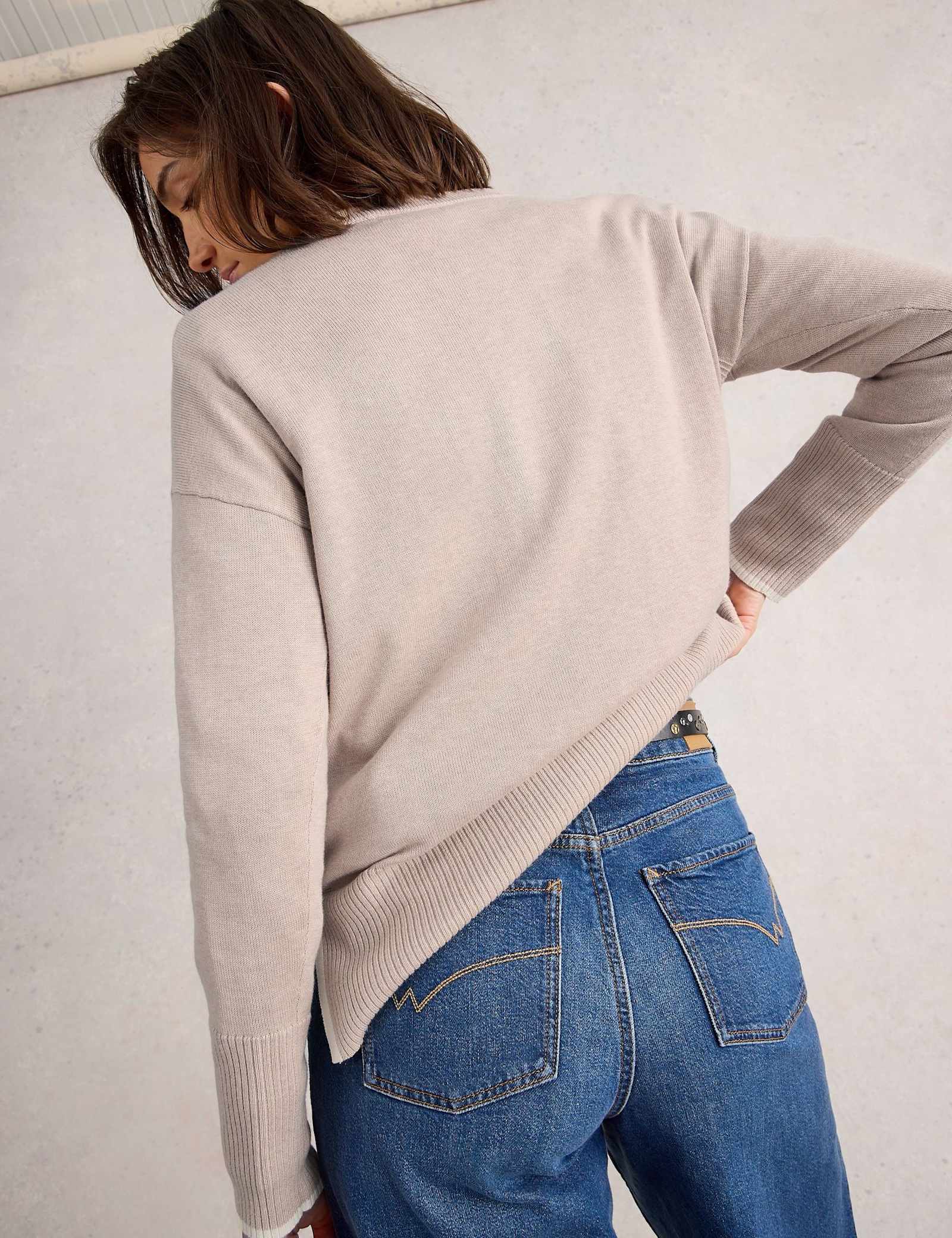 Cotton Modal Blend Crew Neck Jumper - image 3