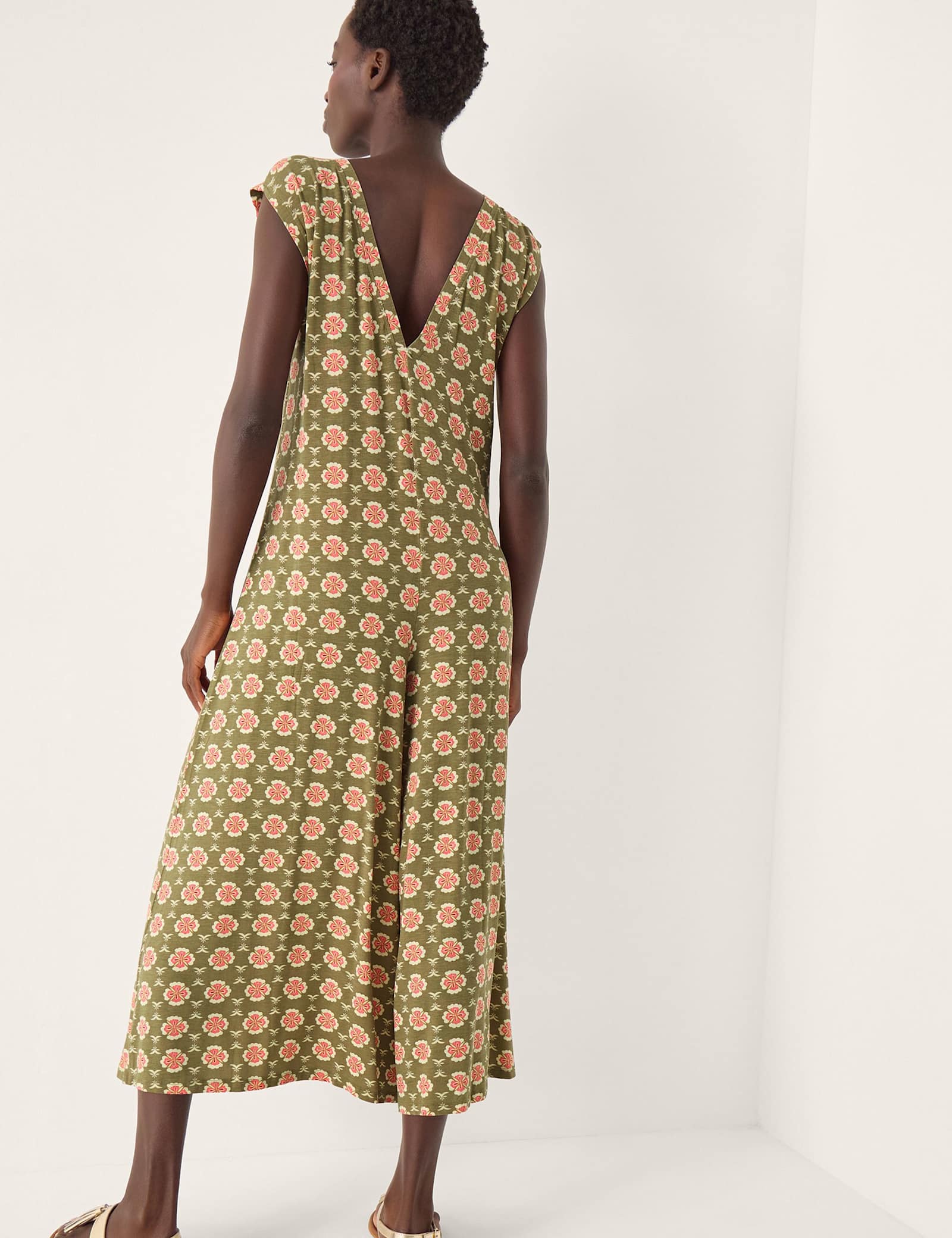 Floral Print Sleeveless Wide Leg Jumpsuit - image 3