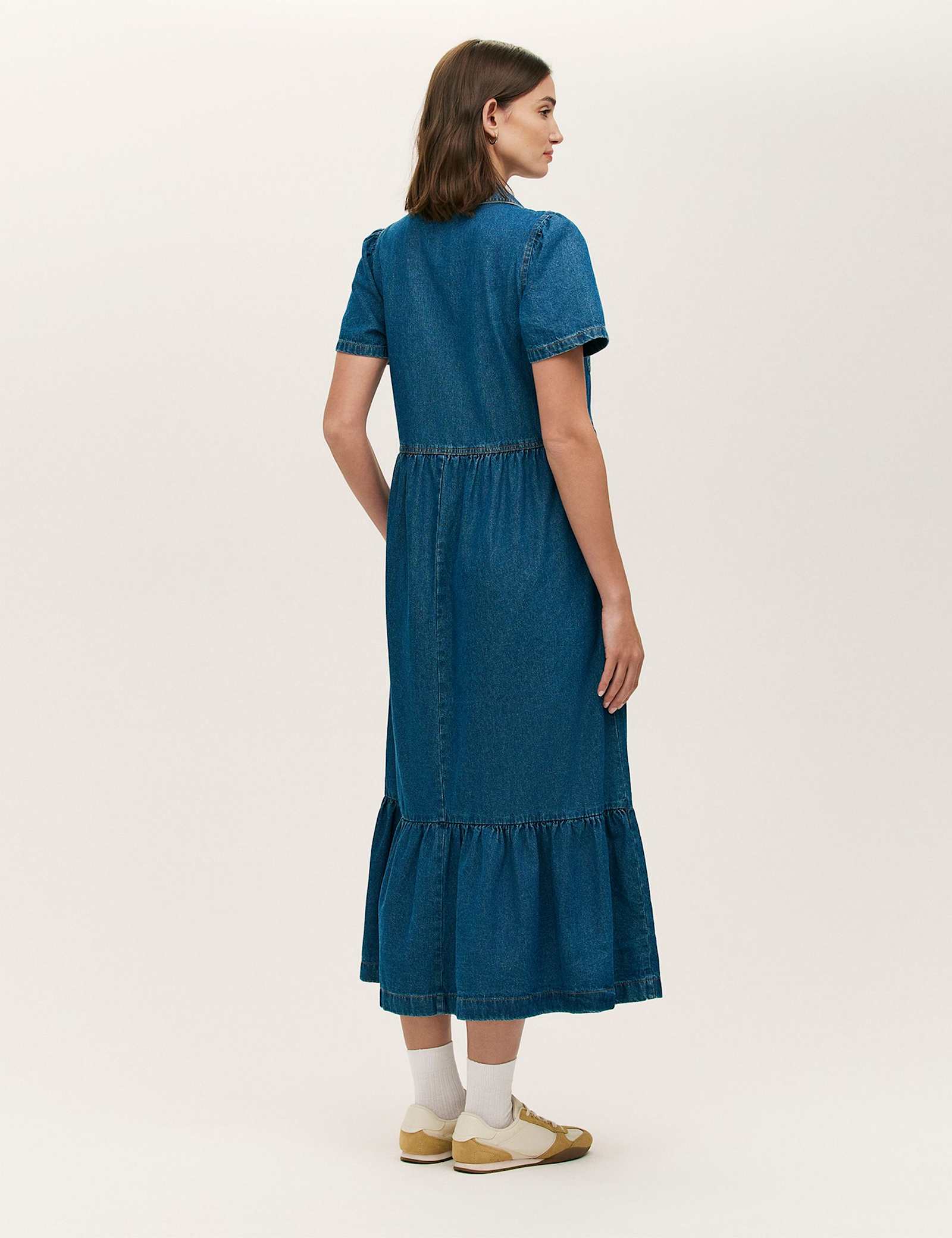Pure Cotton Denim Midi Shirt Dress - image 3