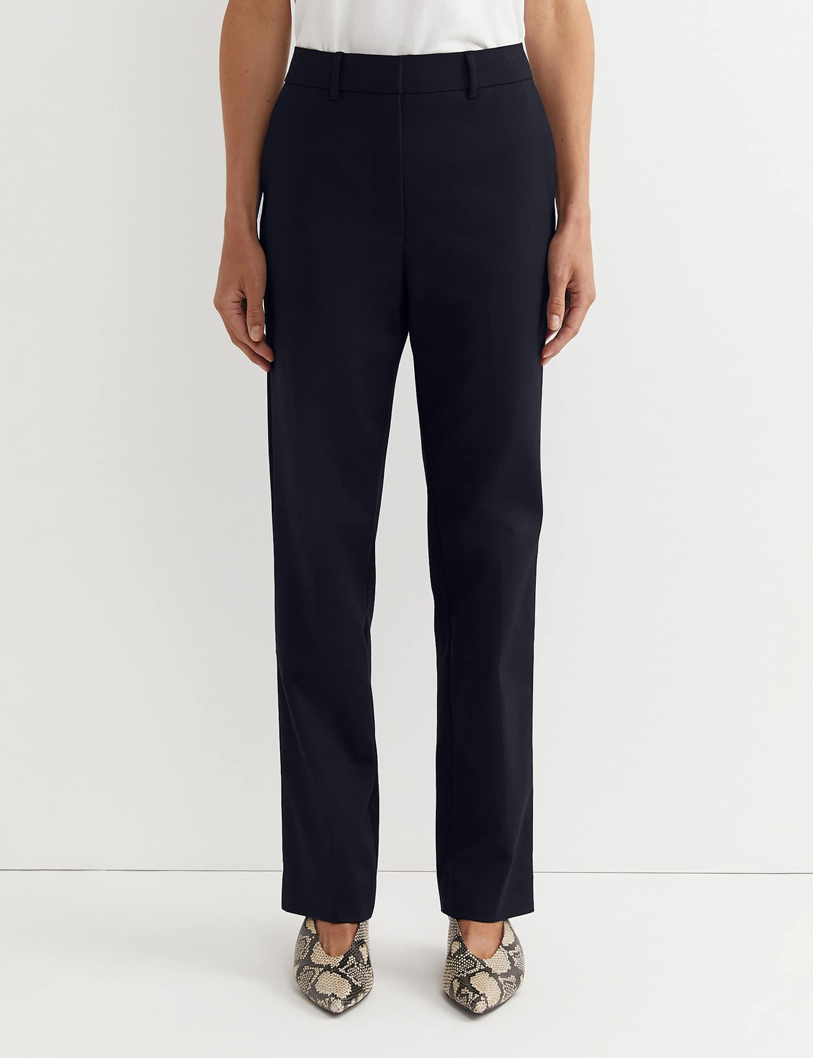 Cotton Rich Straight Leg Trousers - image 1