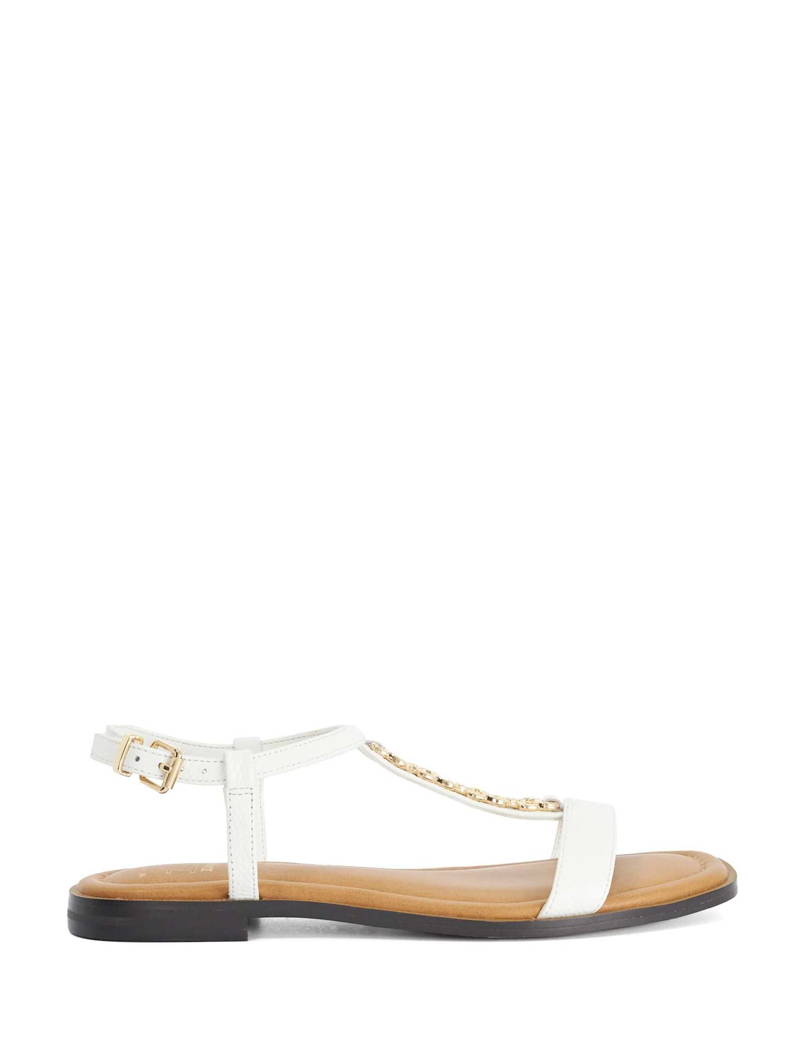 Wide Fit Leather T-Bar Flat Sandals - image 1