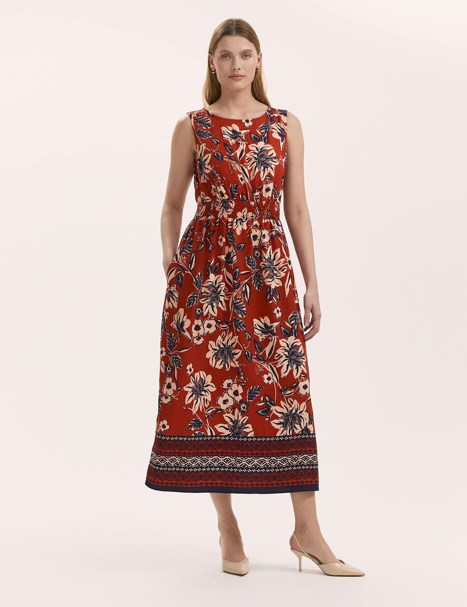 Floral Midaxi Waisted Dress - image 1