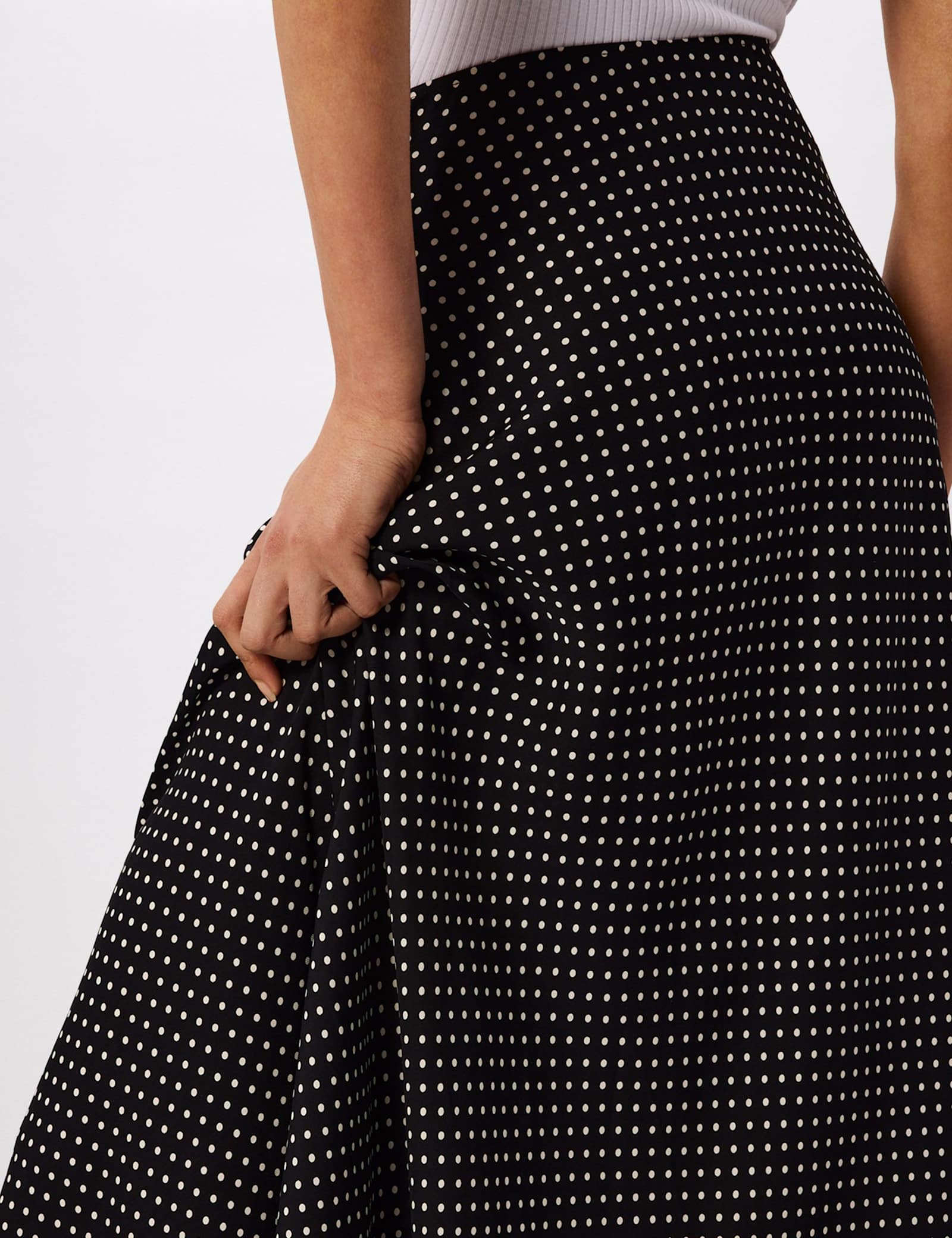 Polka Dot Midi A-Line Skirt - image 2