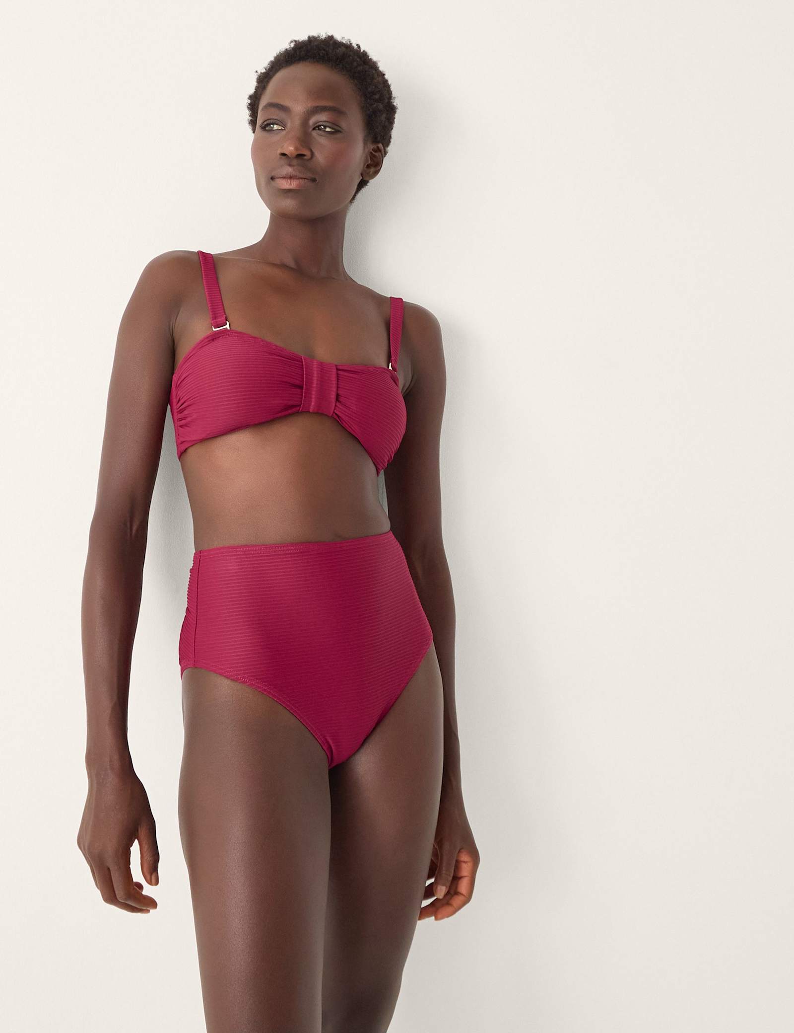 Ribbed Bandeau Bikini Top - image 1