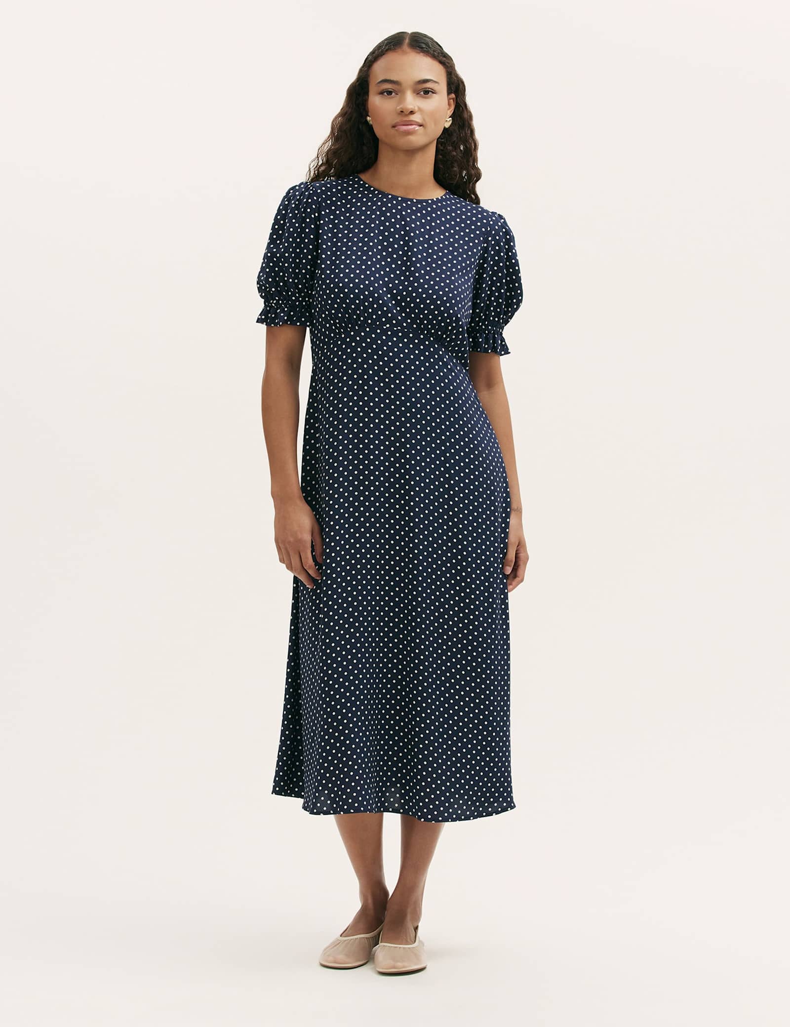Polka Dot Midi Tea Dress - image 1
