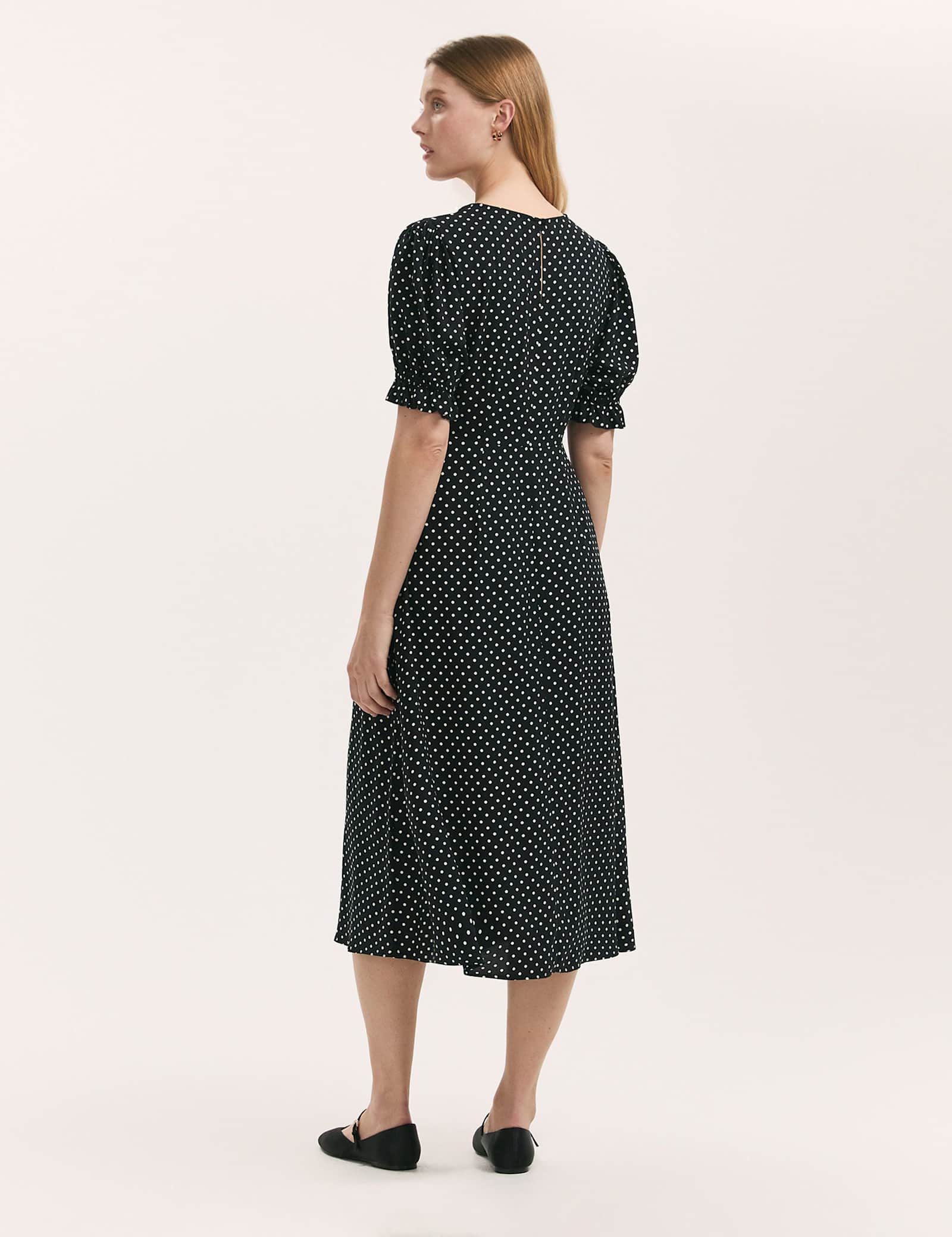 Polka Dot Midi Tea Dress - image 4