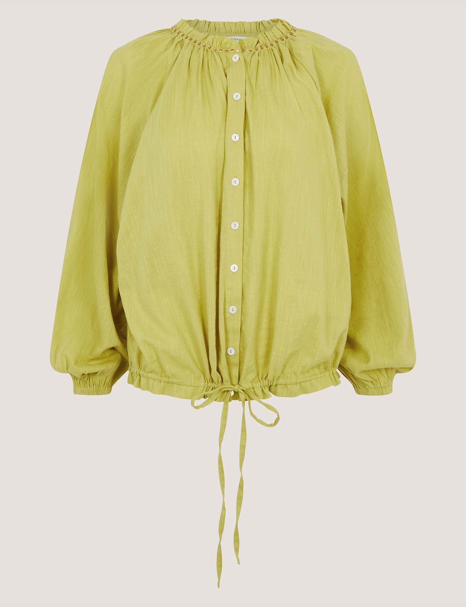 Cotton Blend Bubble Hem Blouse - image 1