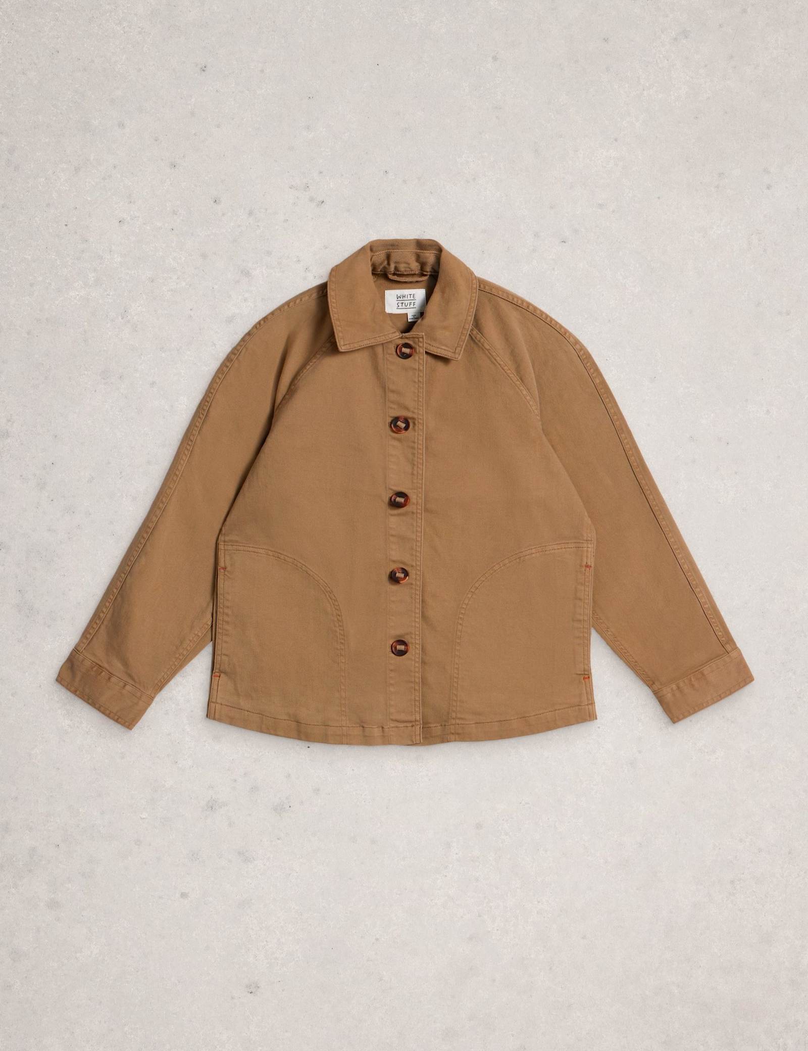 Denim Collared Raglan Sleeve Jacket - image 1