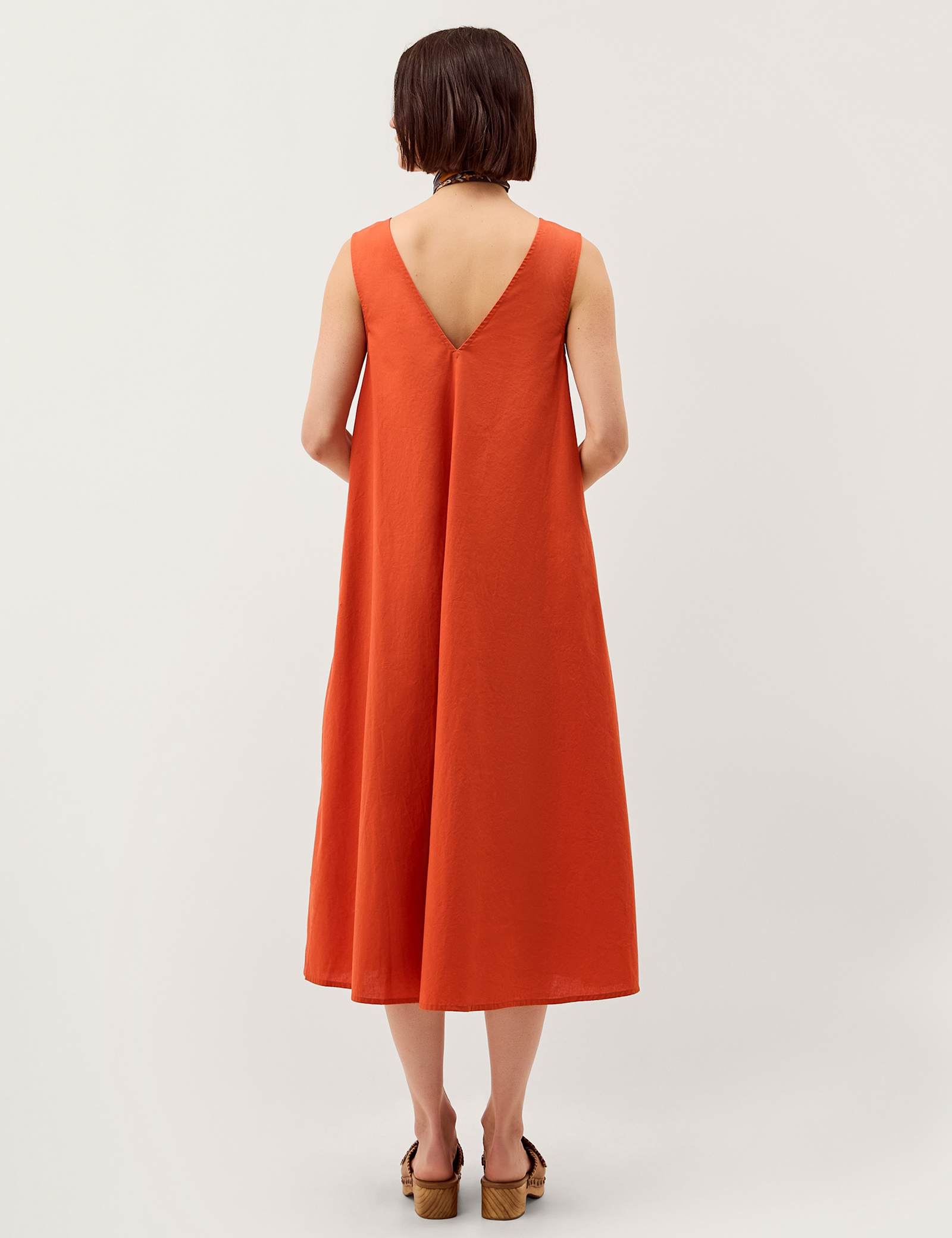 Pure Cotton Floral V-Neck Midi Swing Dress - image 2