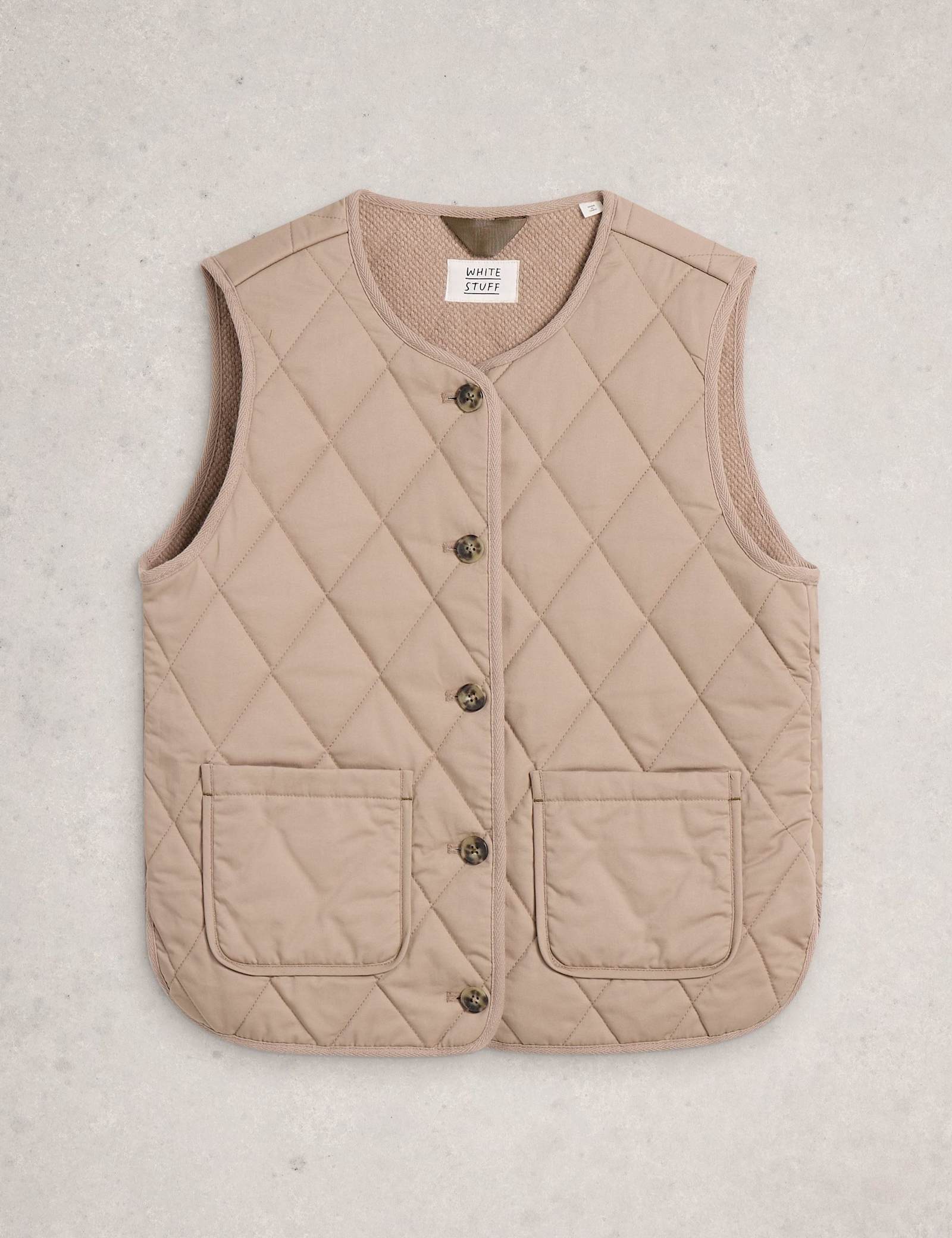 Button Front Quilted Gilet - image 2