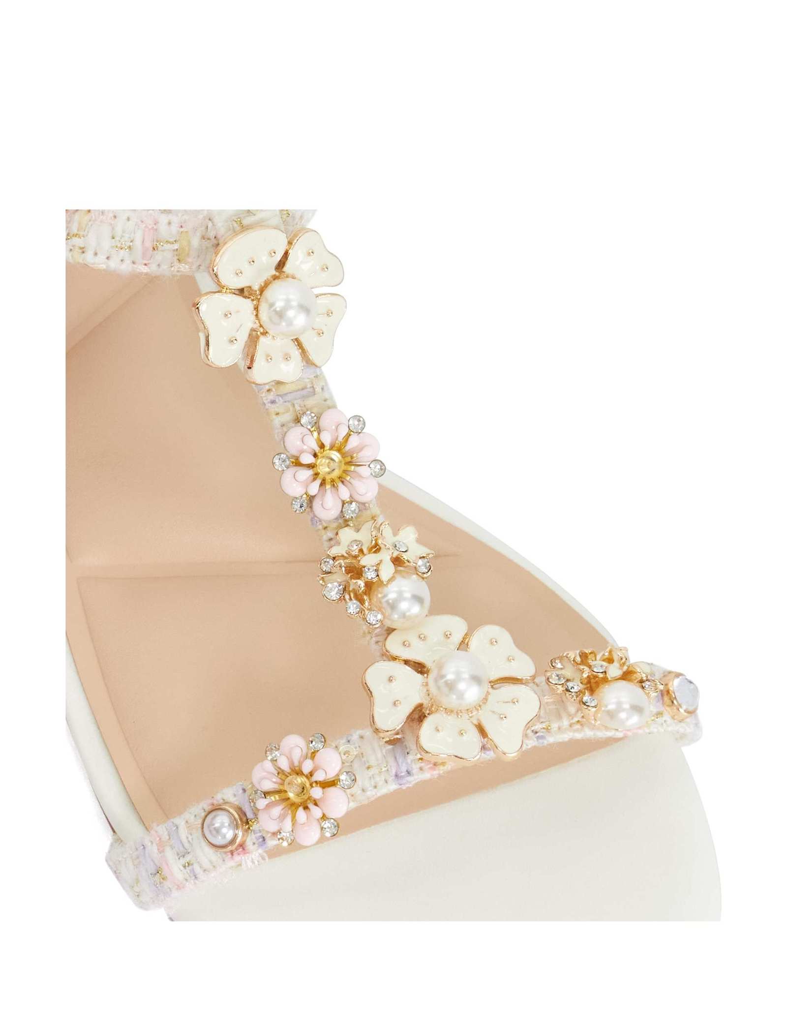 Wide Fit Leather Floral T-Bar Flat Sandals - image 2