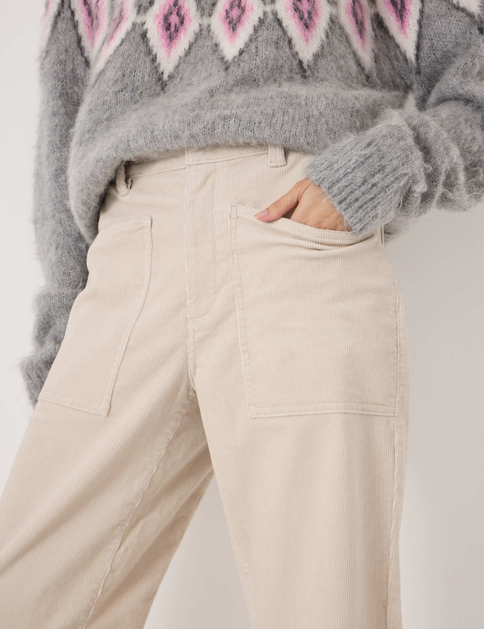 Cord Barrel Leg Ankle Grazer Trousers - image 4