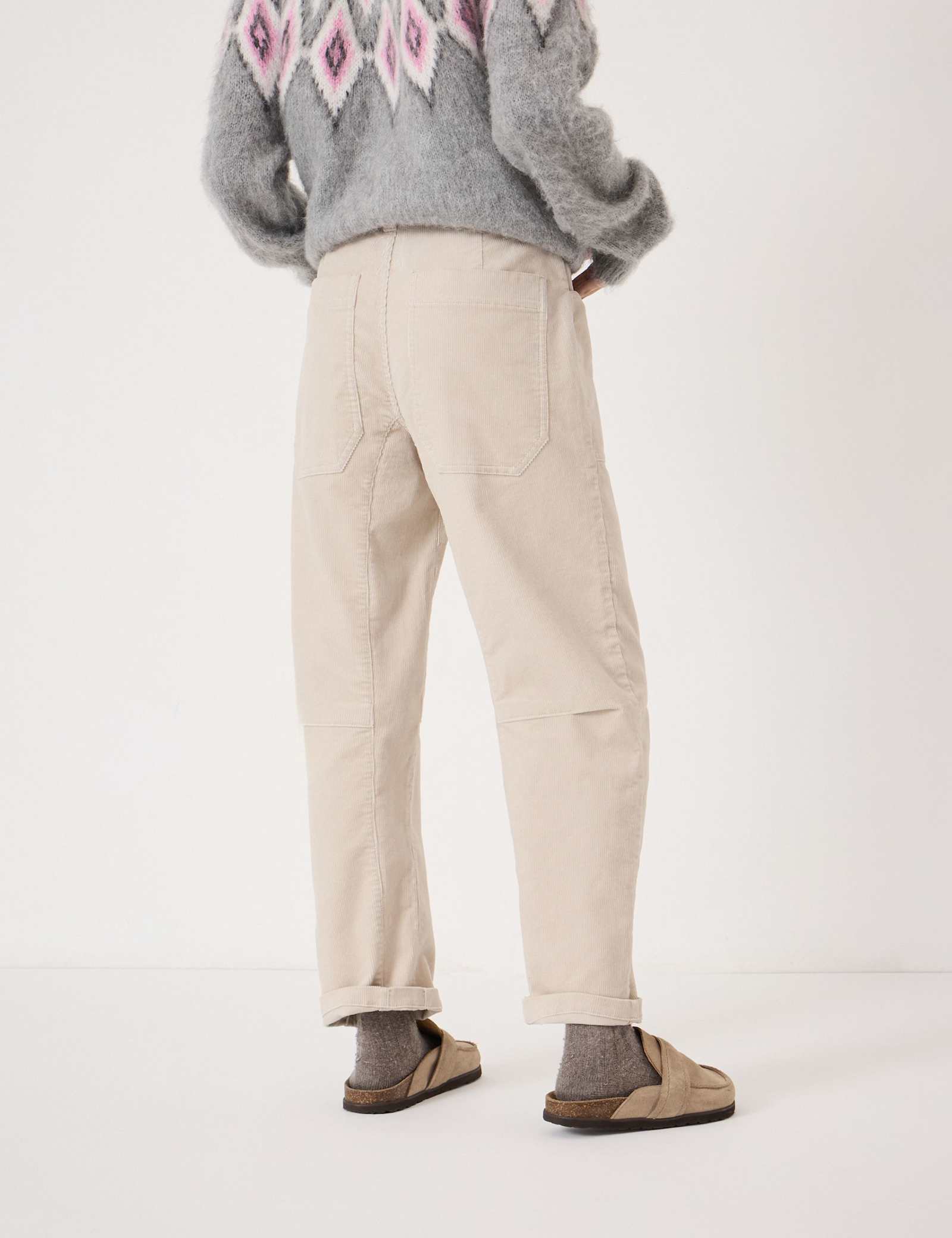 Cord Barrel Leg Ankle Grazer Trousers - image 3