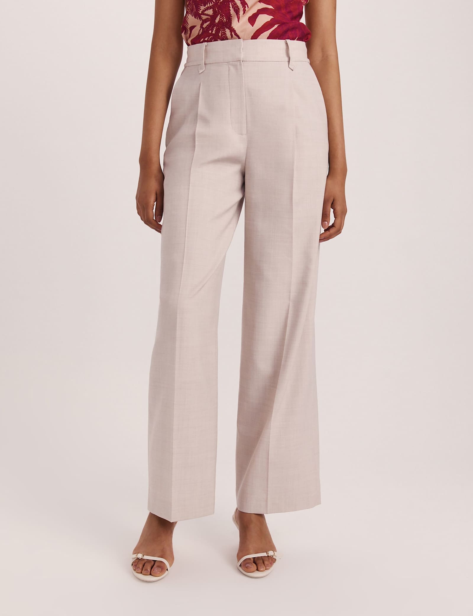 Wool Rich Pleat Front Straight Leg Trousers - image 1