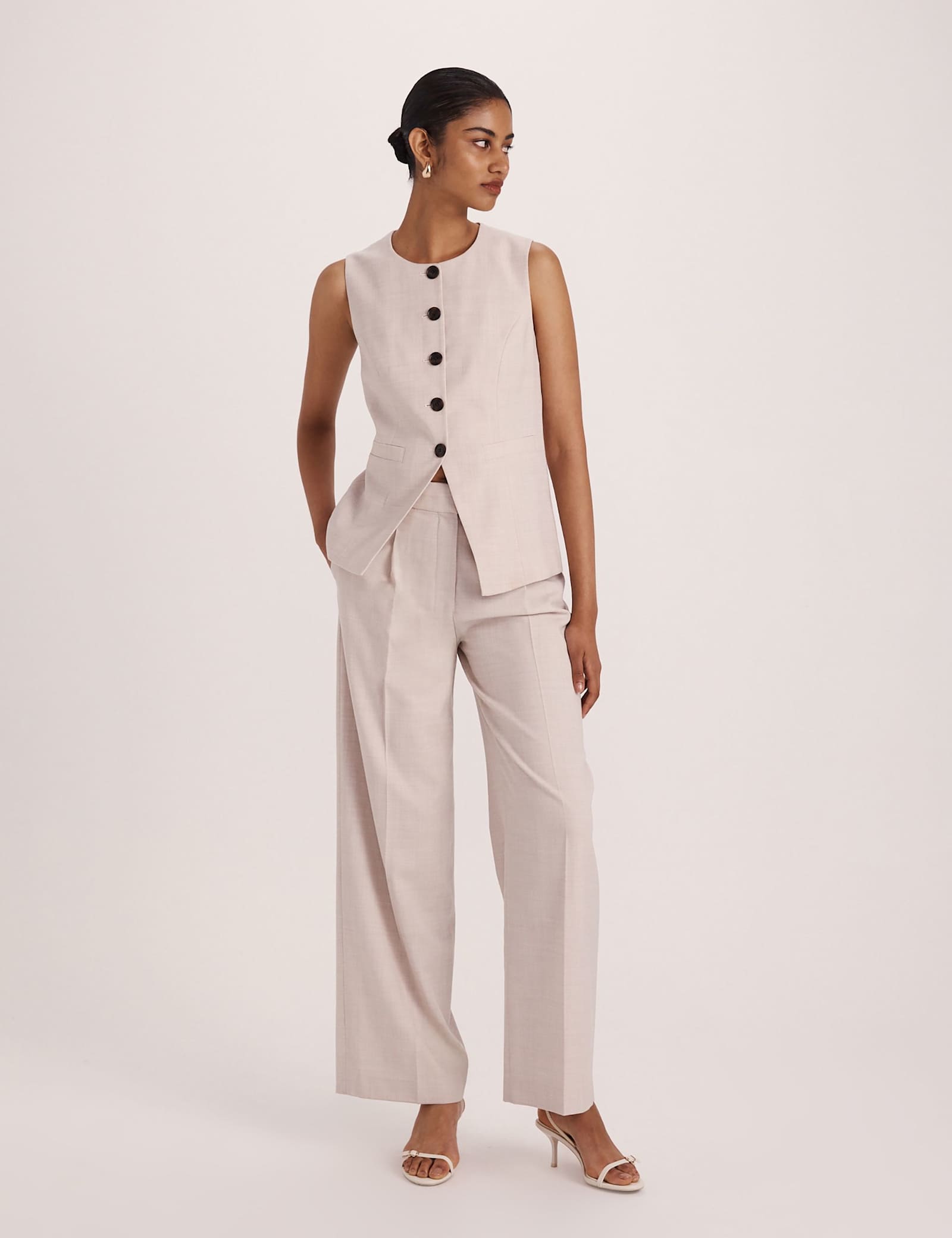 Wool Rich Pleat Front Straight Leg Trousers - image 3