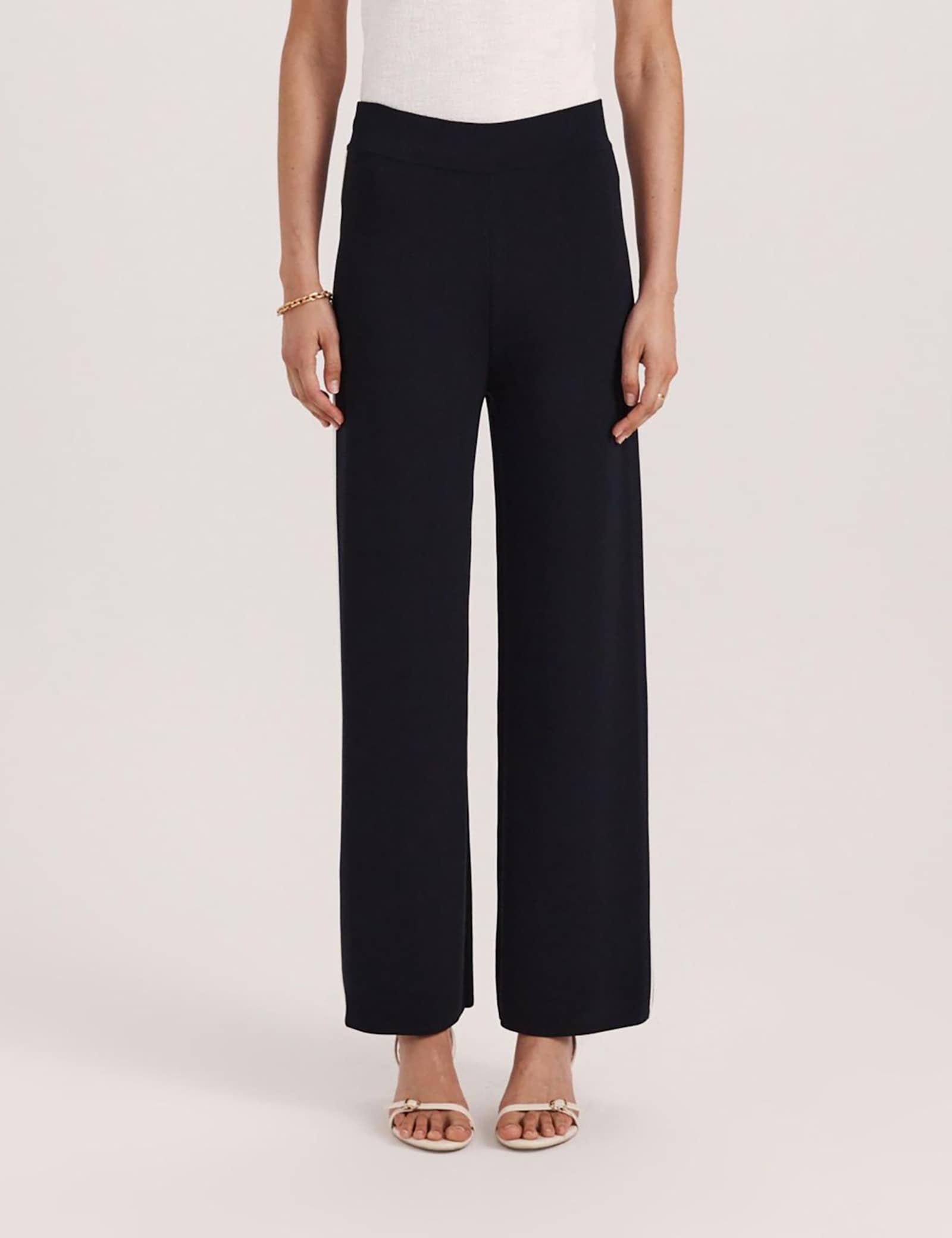 Elasticated Waist Straight Leg Trousers - image 1