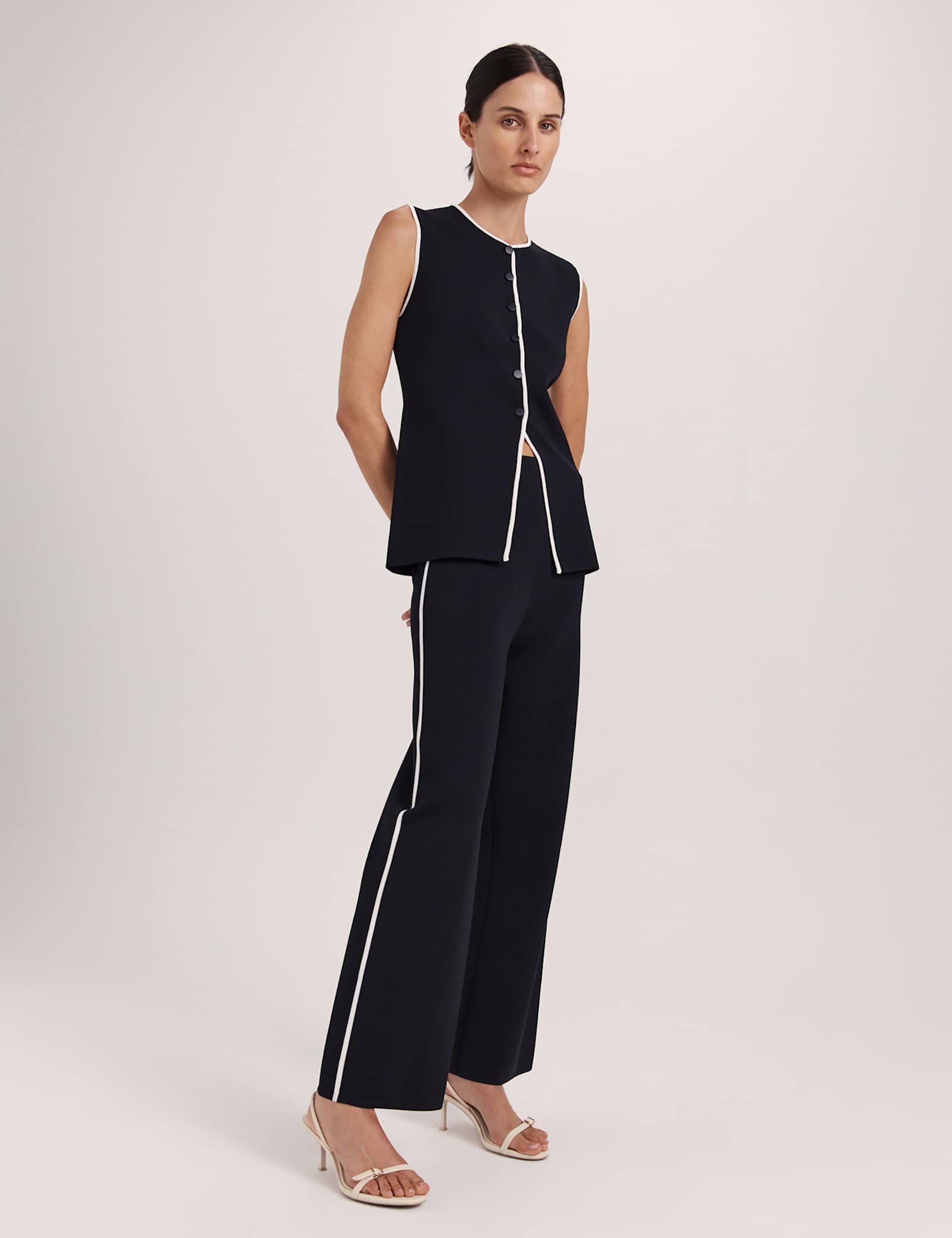Elasticated Waist Straight Leg Trousers - image 2