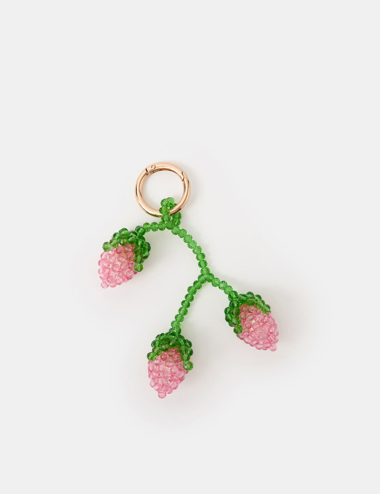 Strawberry Beaded Bag Charm - image 1