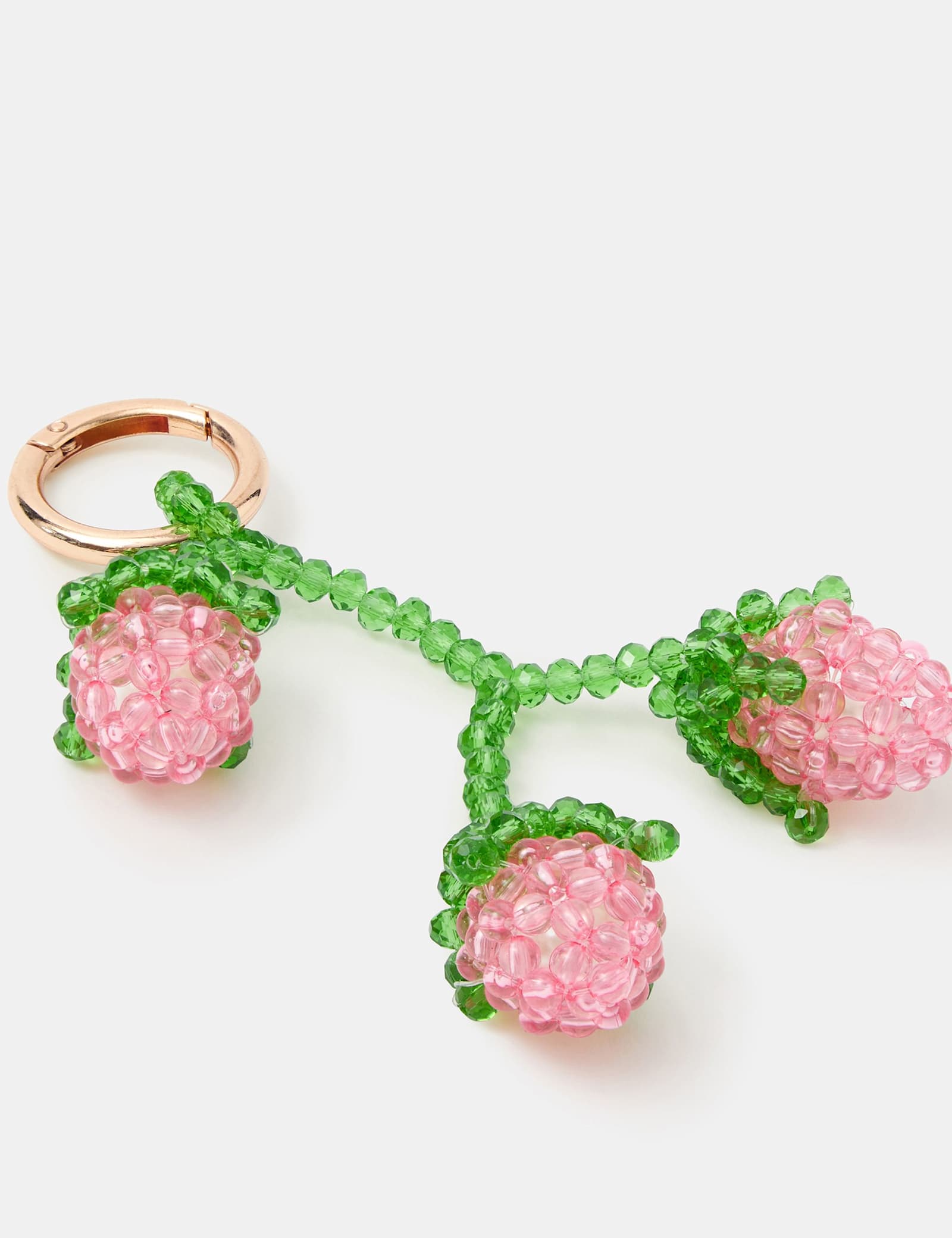 Strawberry Beaded Bag Charm - image 3
