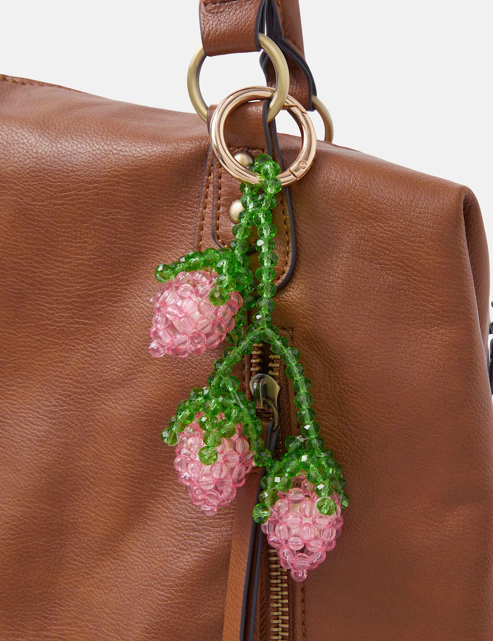 Strawberry Beaded Bag Charm - image 2