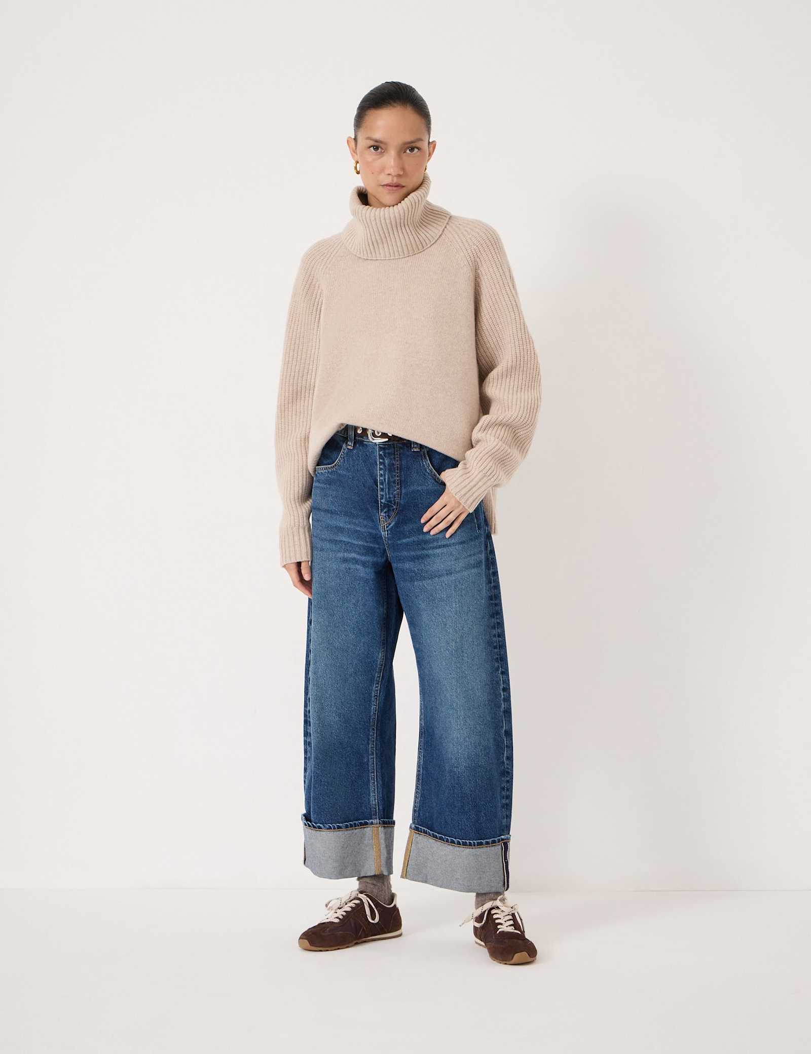 Pure Merino Wool Detachable Roll Neck Jumper - image 5