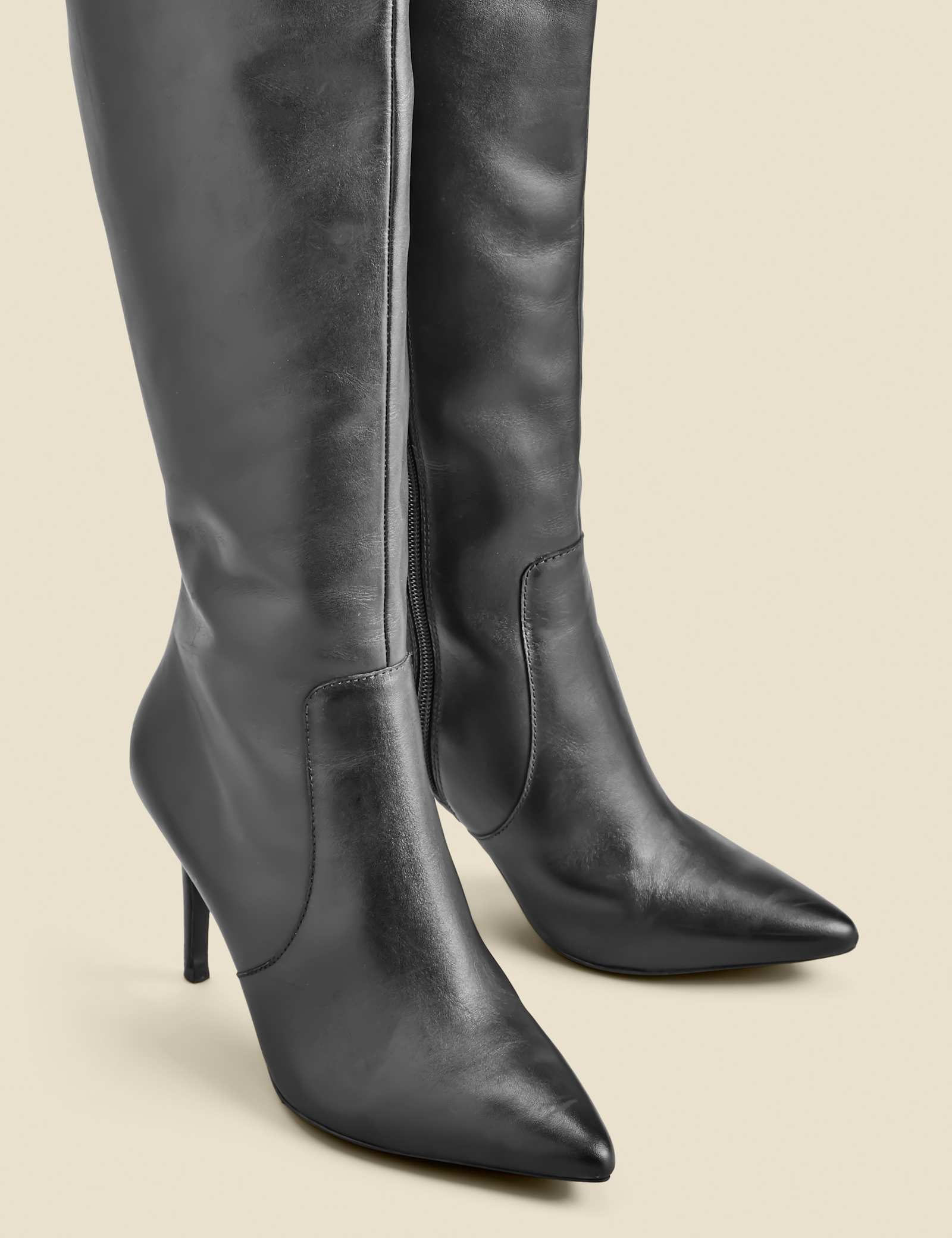 Leather Stiletto Heel Knee High Boots - image 3