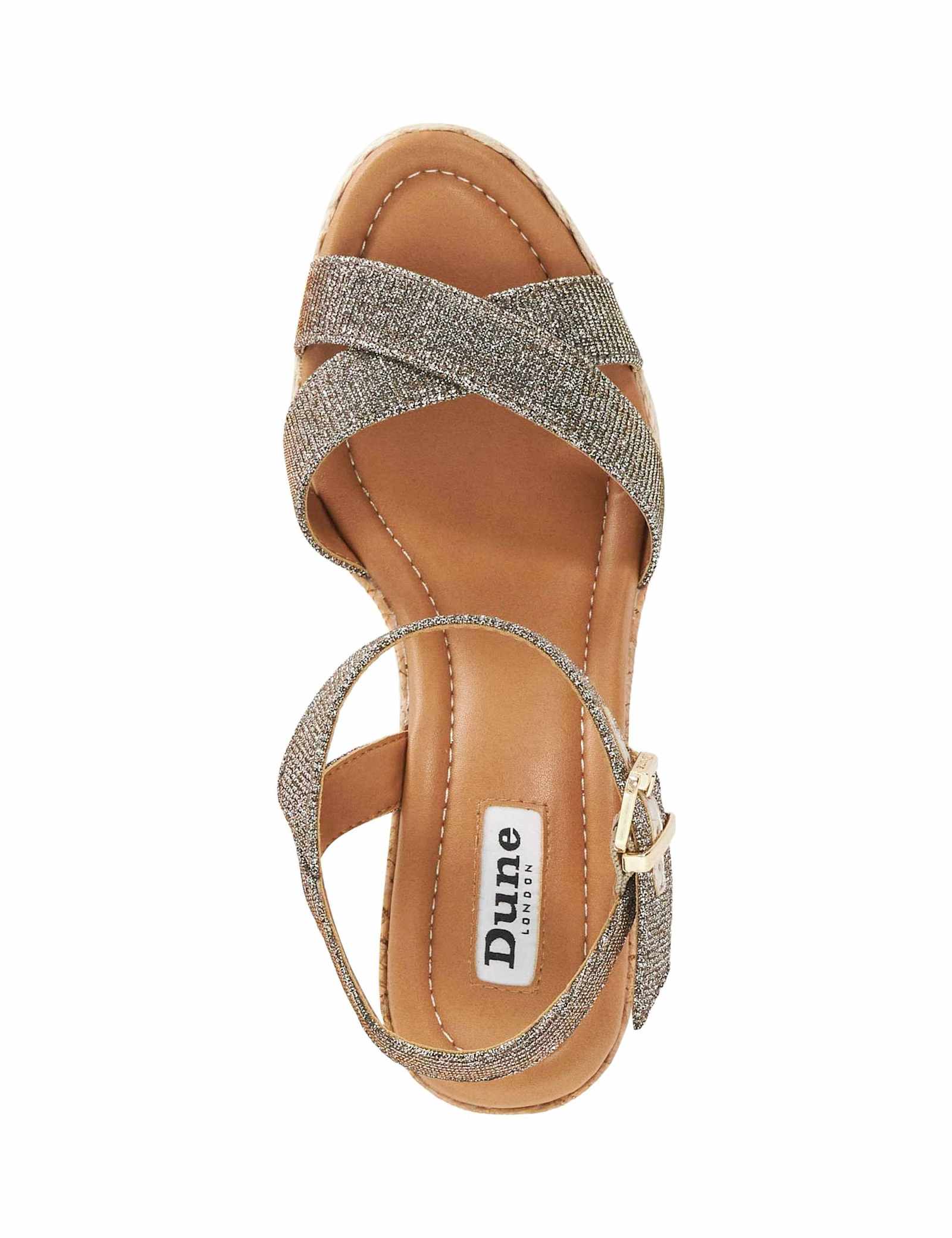 Glitter Ankle Strap Wedge Sandals - image 2