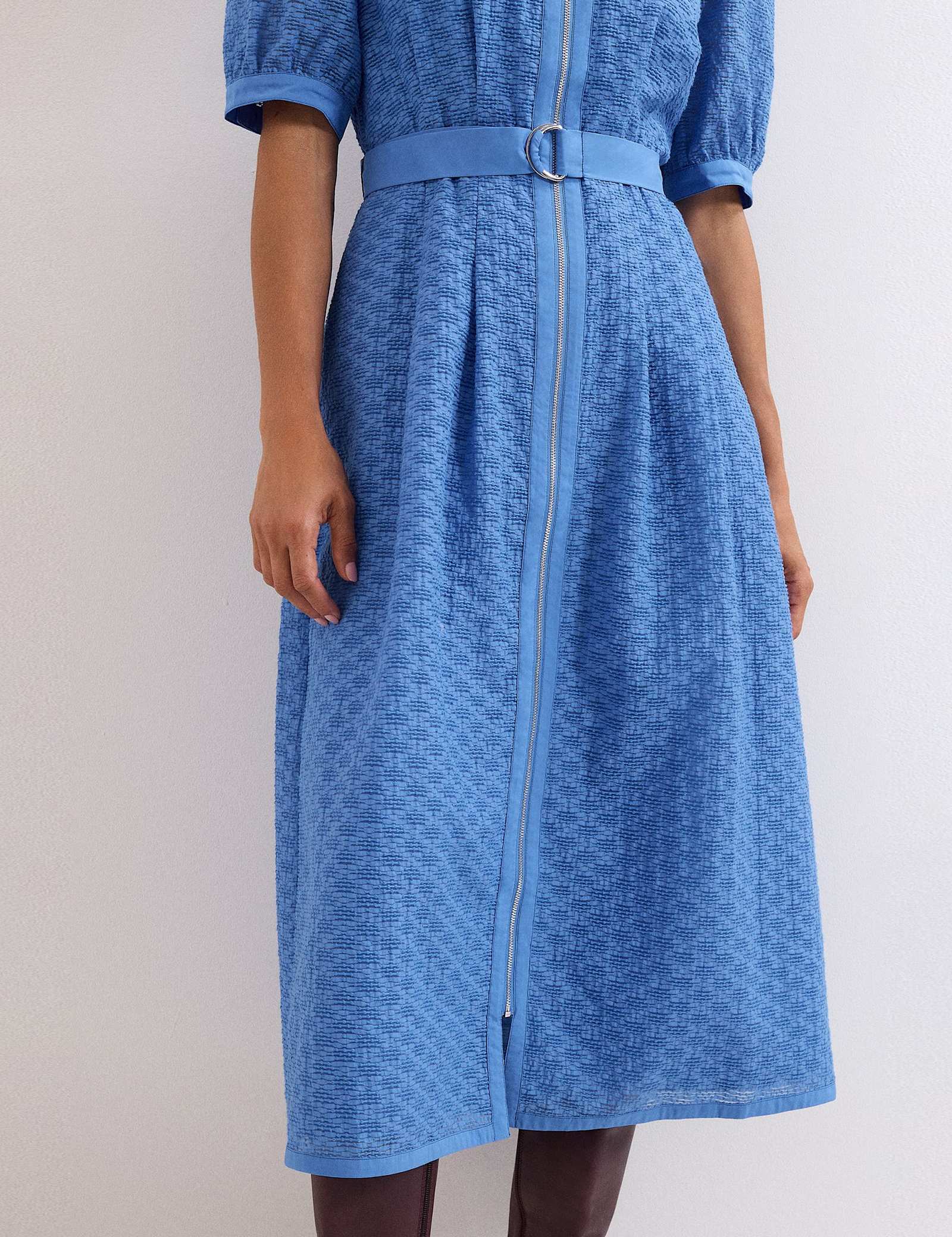 Cotton Rich Textured Midi Shirt Dress - image 5