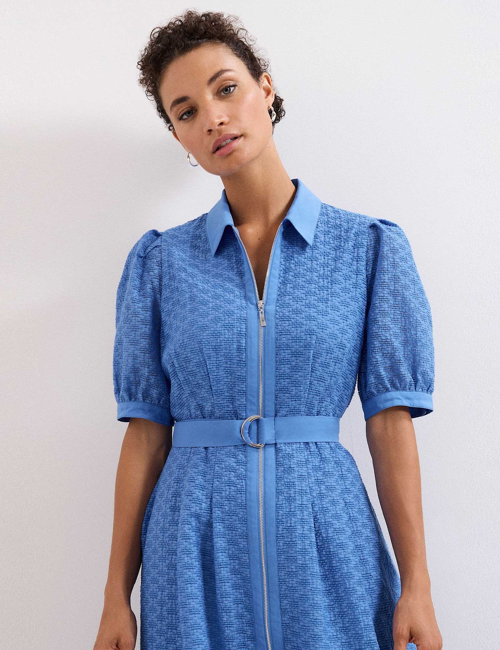 Cotton Rich Textured Midi Shirt Dress - image 4