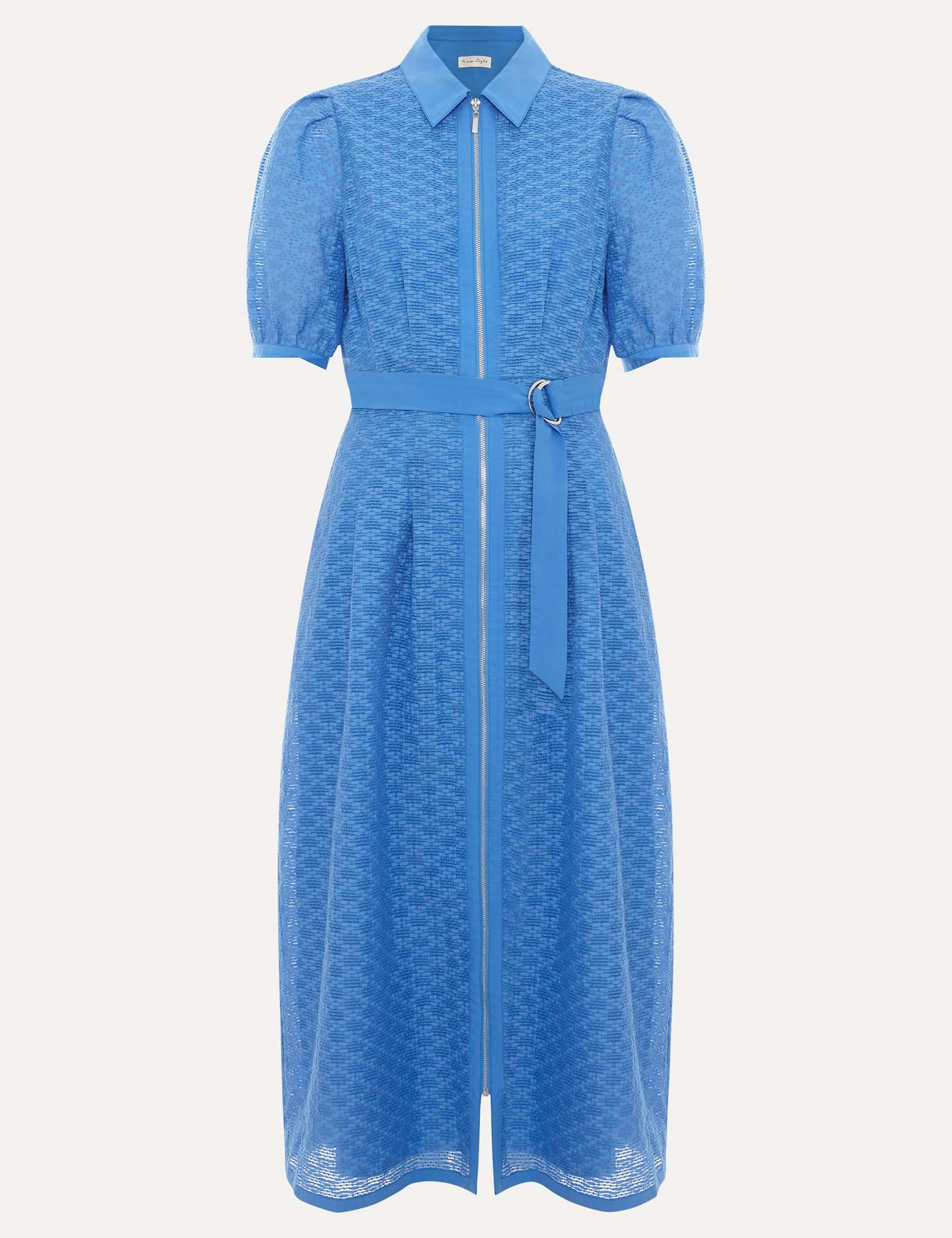 Cotton Rich Textured Midi Shirt Dress - image 1