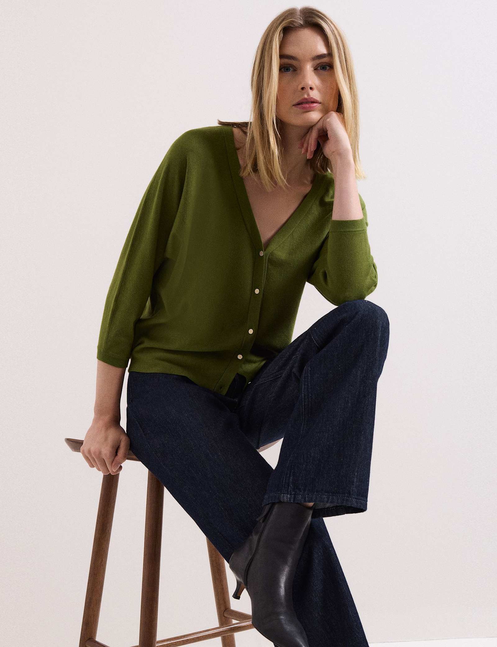 Textured V-Neck Cardigan - image 5
