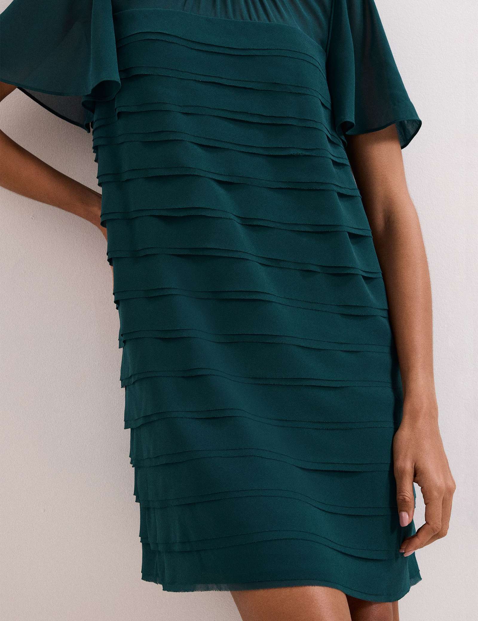 Textured Round Neck Mini Shift Dress - image 3