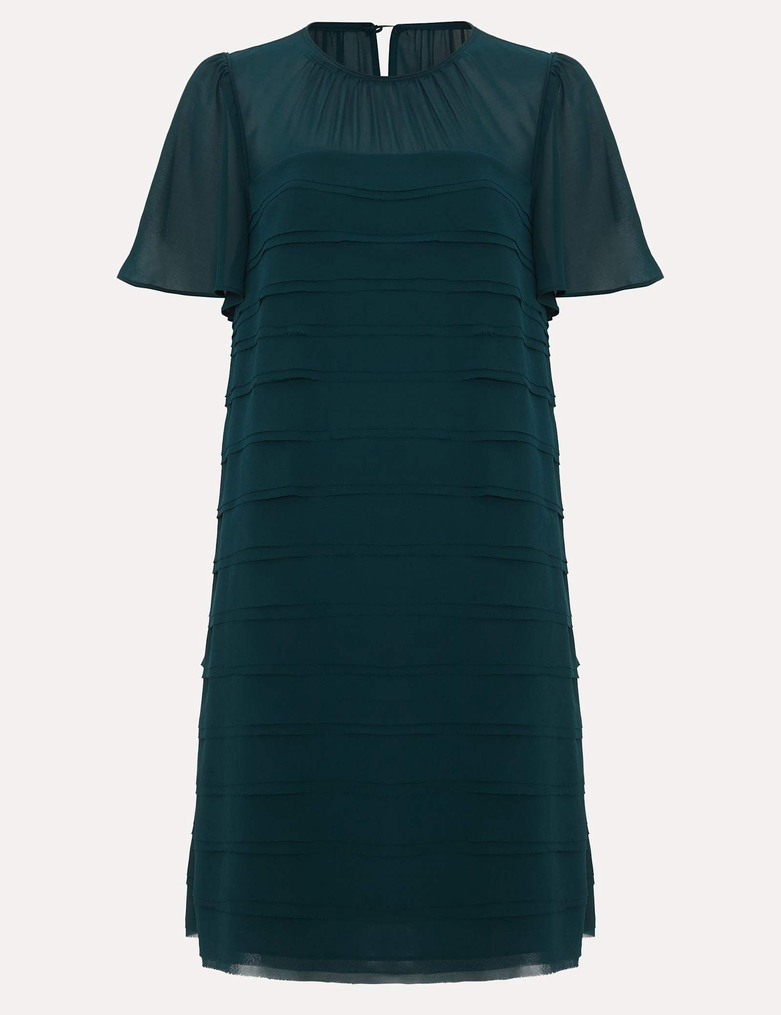 Textured Round Neck Mini Shift Dress - image 1