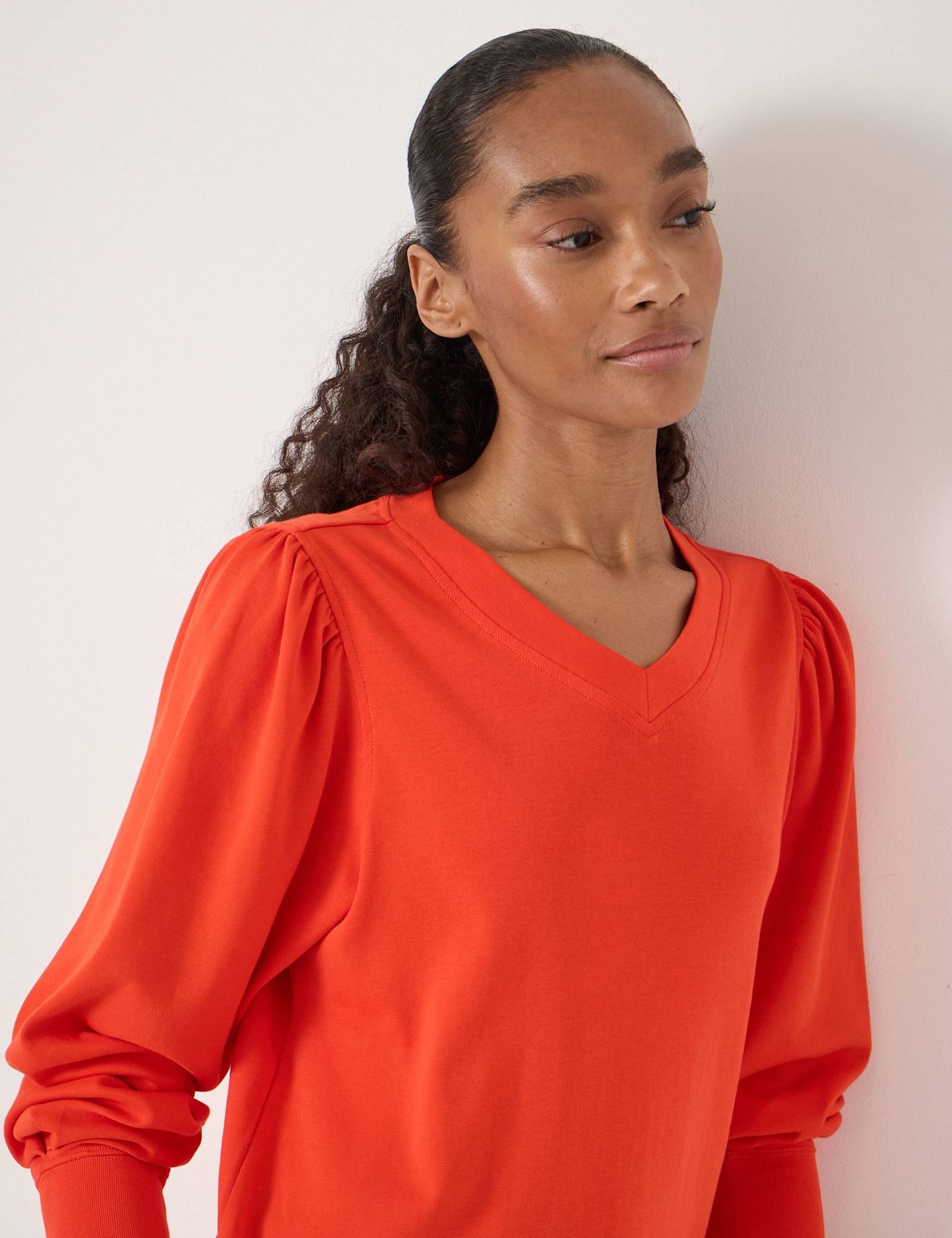 Pure Cotton V-Neck Puff Sleeve Top - image 5