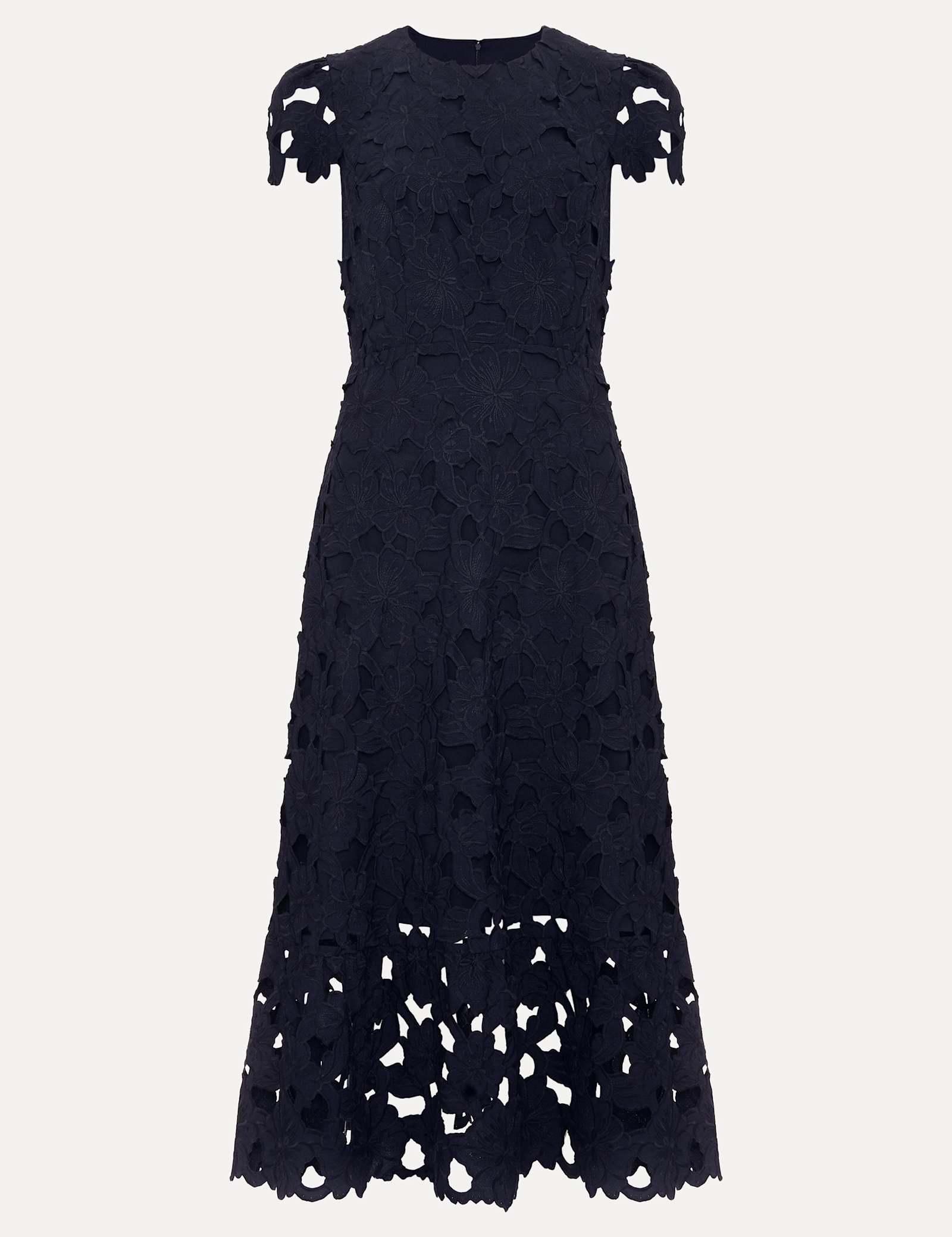 Lace Cutwork Detail Midi Skater Dress - image 1