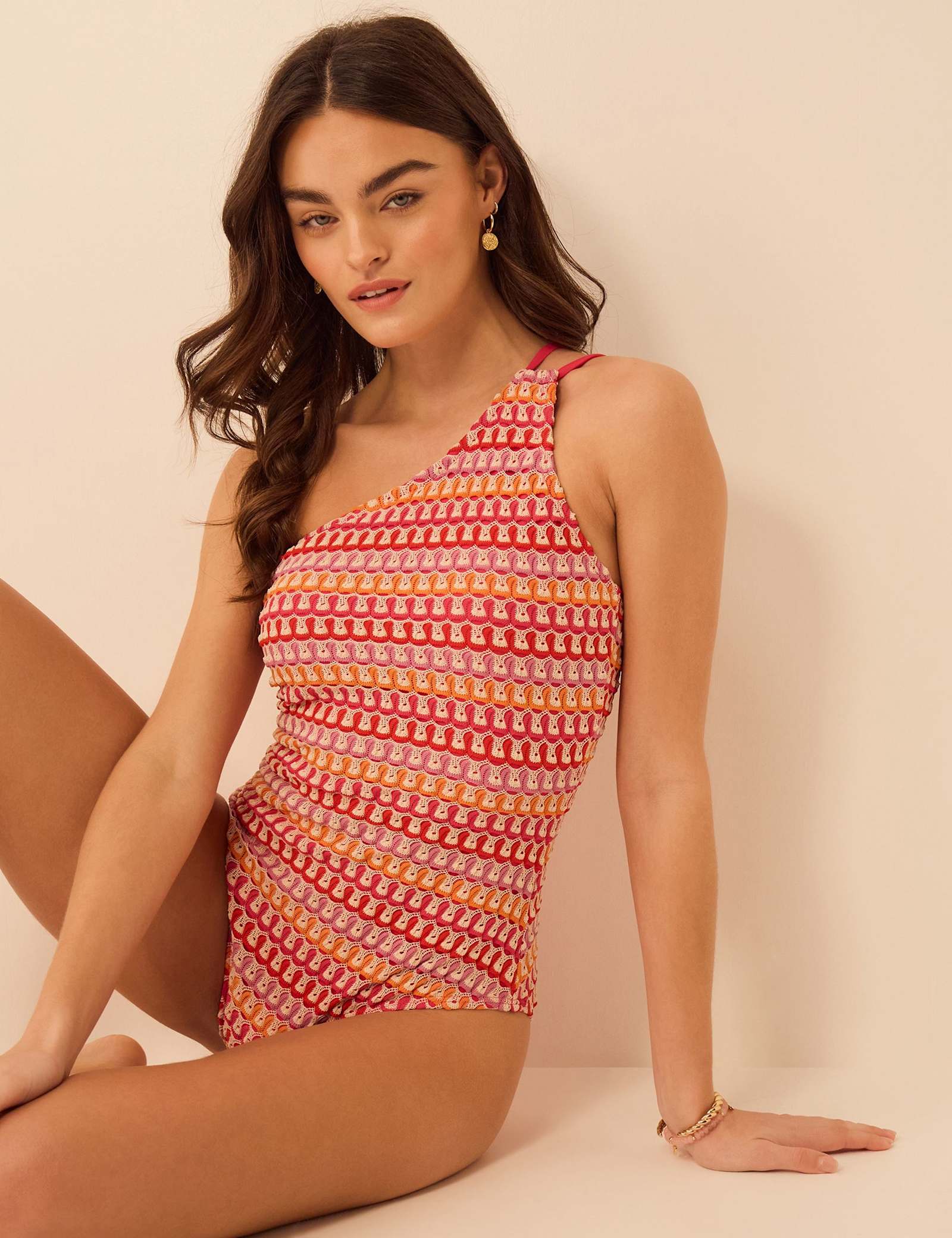 Crochet One Shoulder Swimsuit - image 4