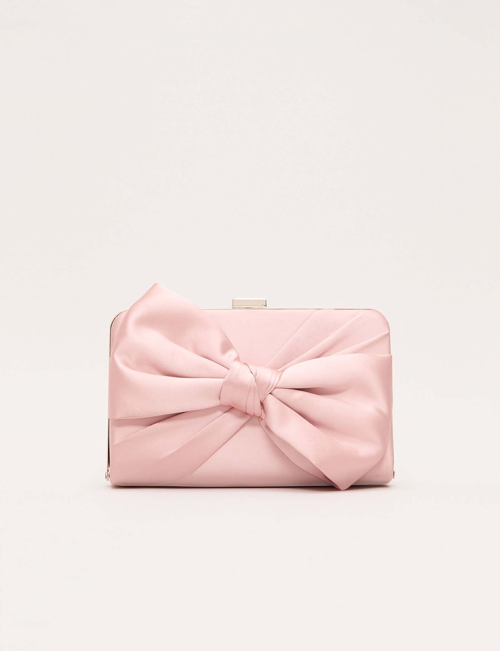 Satin Bow Chain Strap Clutch Bag - image 1