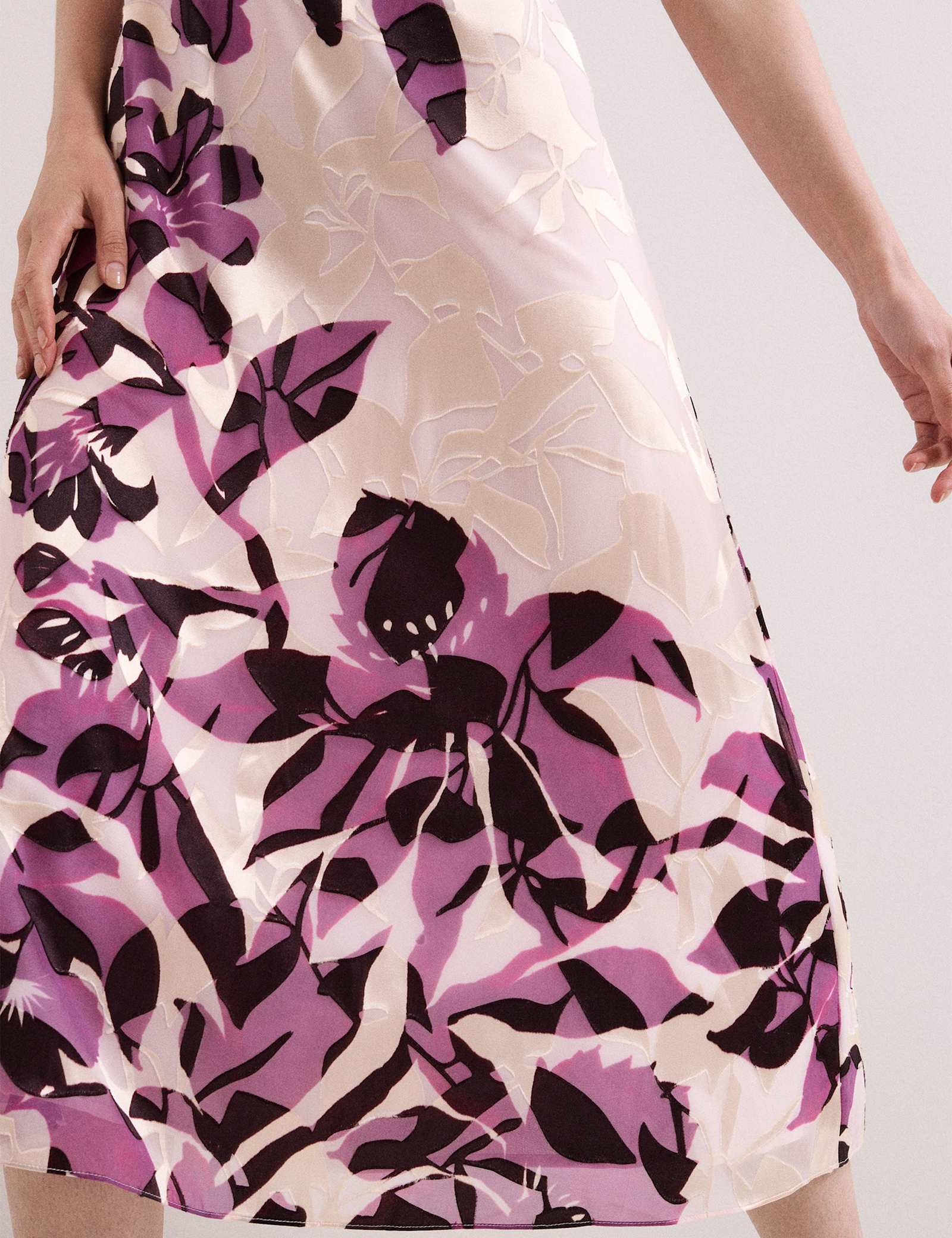 Floral High Neck Midi Waistwed Dress - image 5