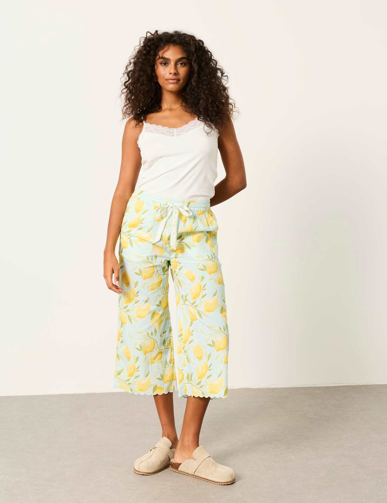 Pure Cotton Lemon Print Pyjama Bottoms - image 5