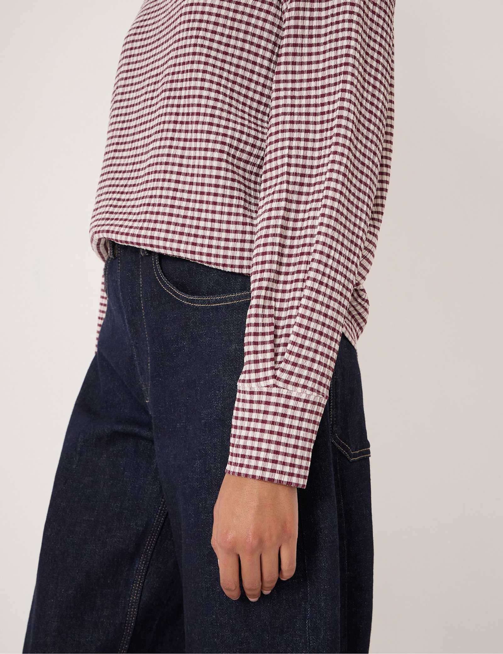 Emily Gingham Puff Sleeve Top - image 4