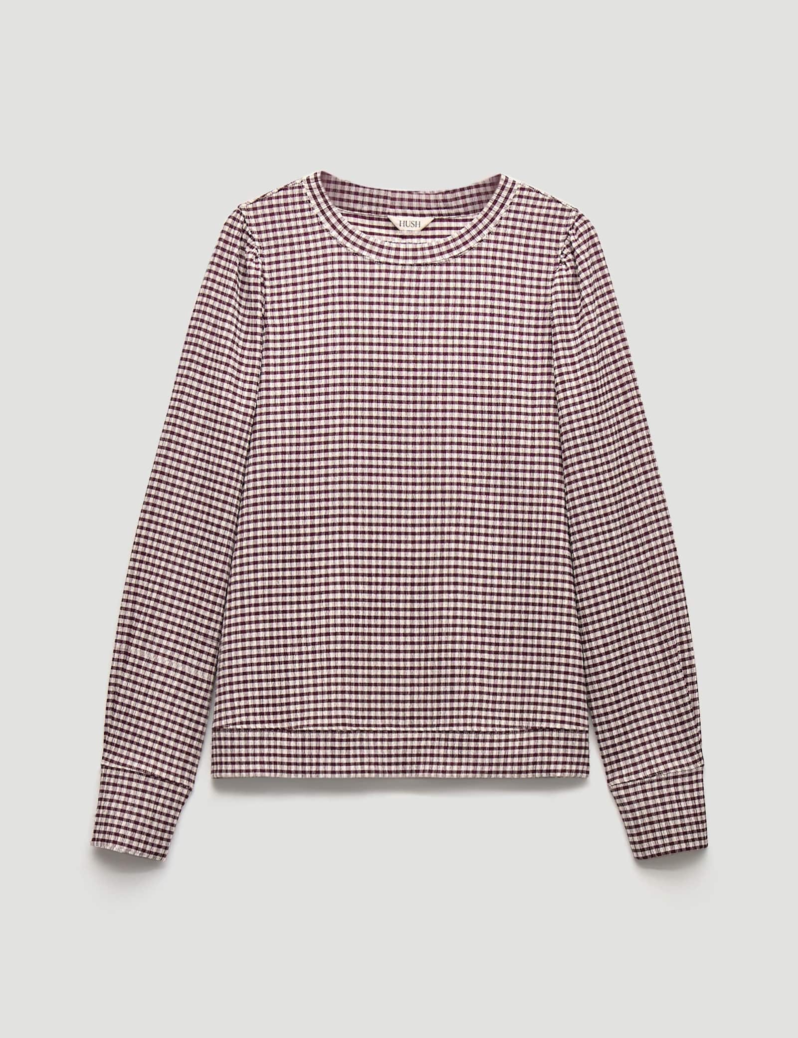 Emily Gingham Puff Sleeve Top - image 1