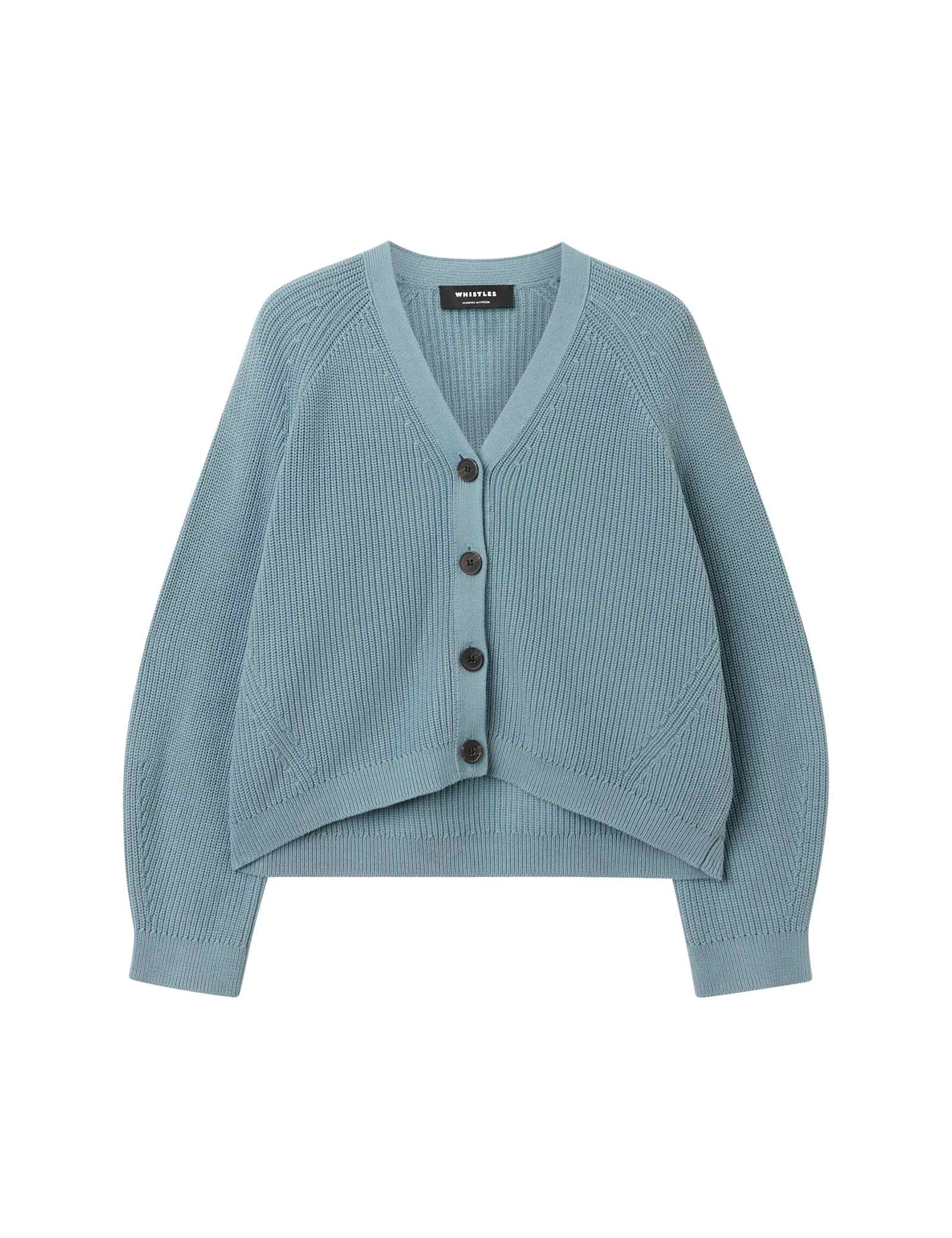 Pure Cotton Ribbed V-Neck Cardigan - image 2