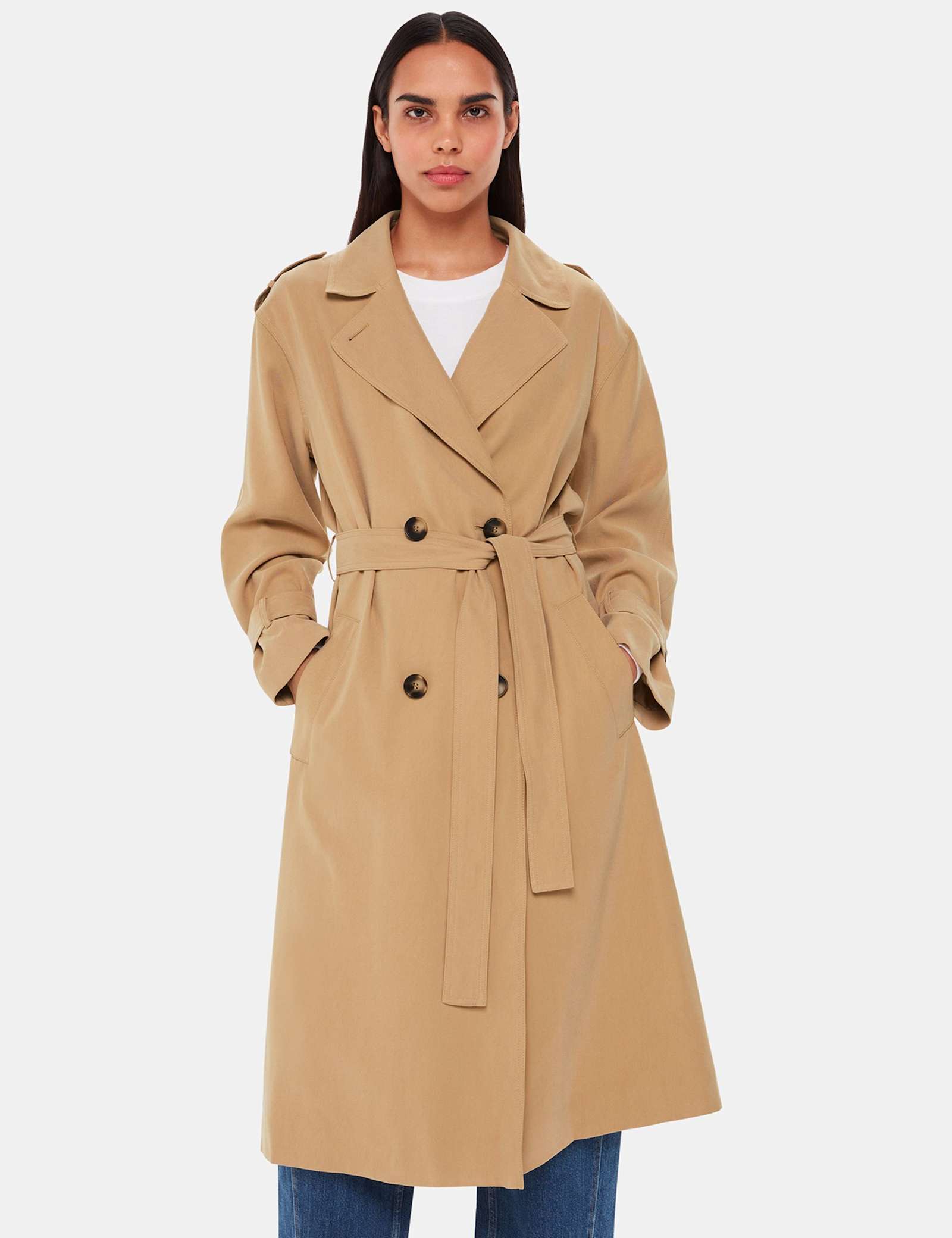 Riley Belted Longline Trench Coat - image 4